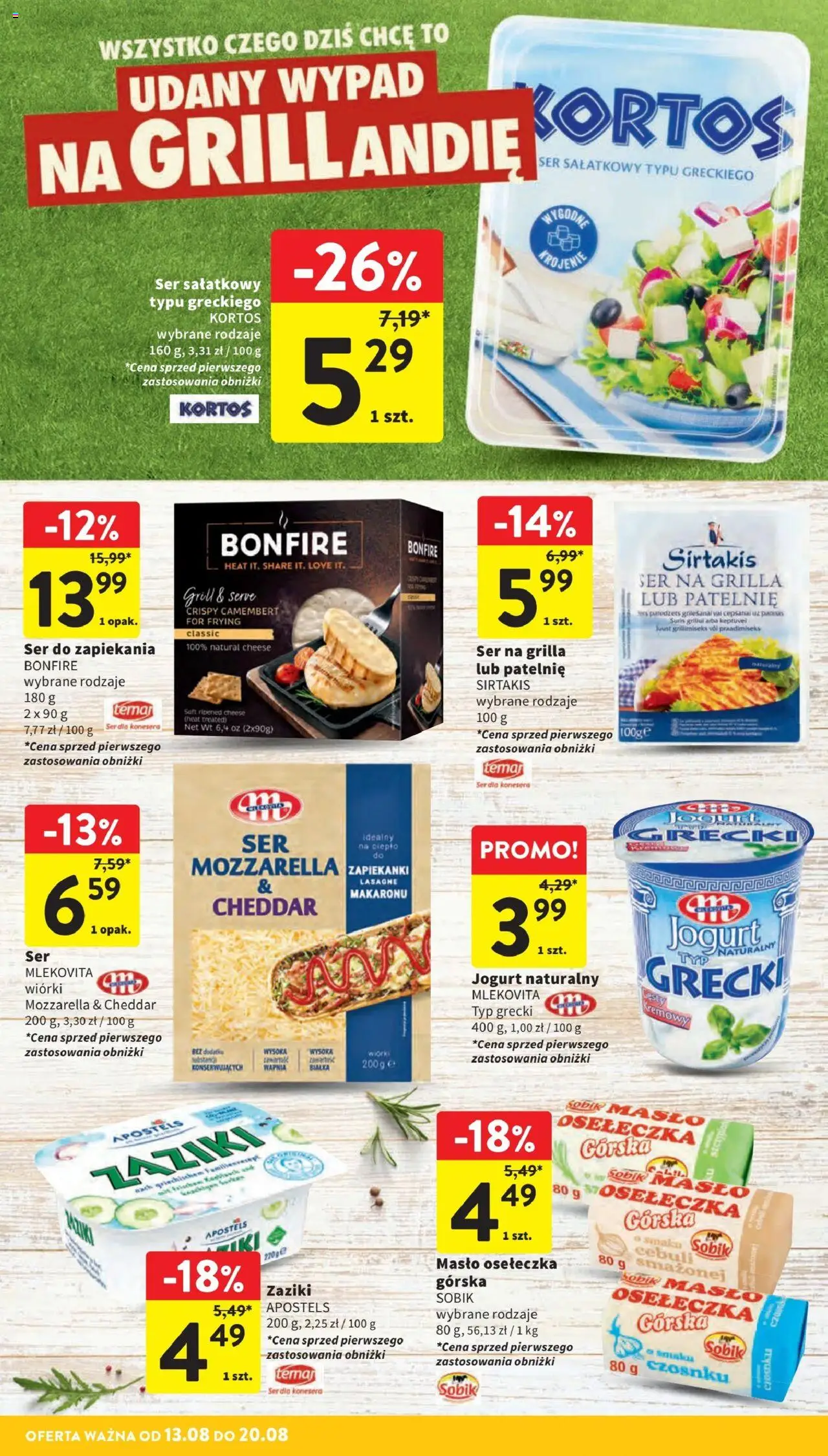 Intermarche Gazetka od 13.08.2025 | Strona: 12 | Produkty: Lasagne, Ser, Mozzarella, Cheddar