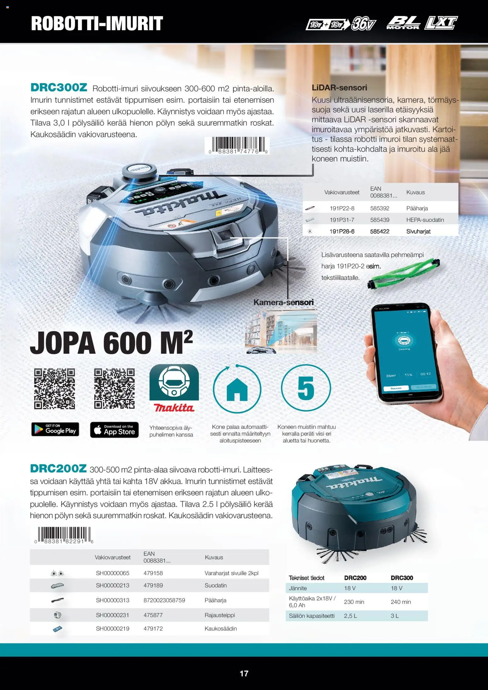 Makita tarjoukset – voimassa 01.12.2025 alkaen | Sivu: 17 | Tuotteet: Robotti, Harja, Kaukosäädin