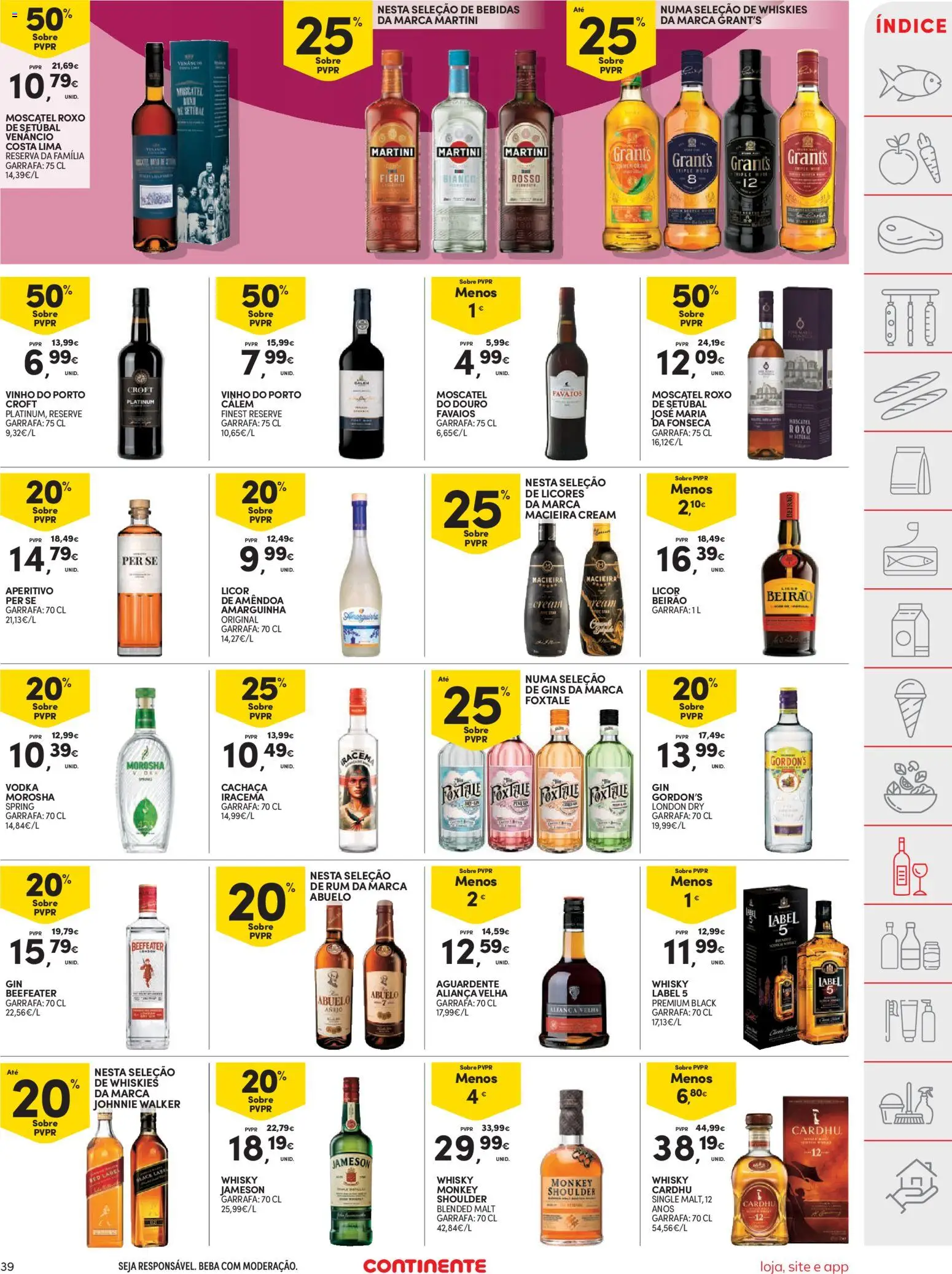 Continente folheto │ válido de 17.03.2026 | Página: 39 | Produtos: Whisky, Cachaça, Aliança, Macieira cream