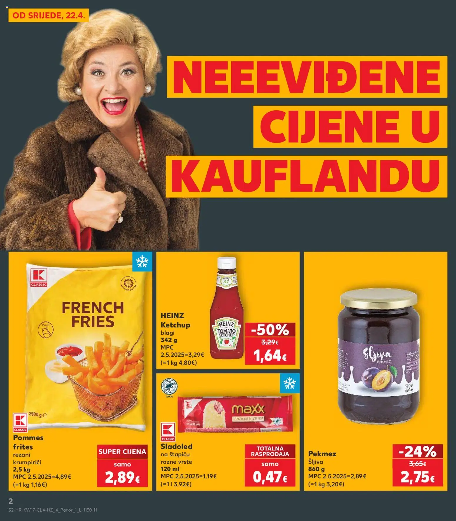 Kaufland HR akciós ujság - amely érvényes a következő dátumtól: 22.04.2026 | Oldal: 2 | Termékek: Ketchup