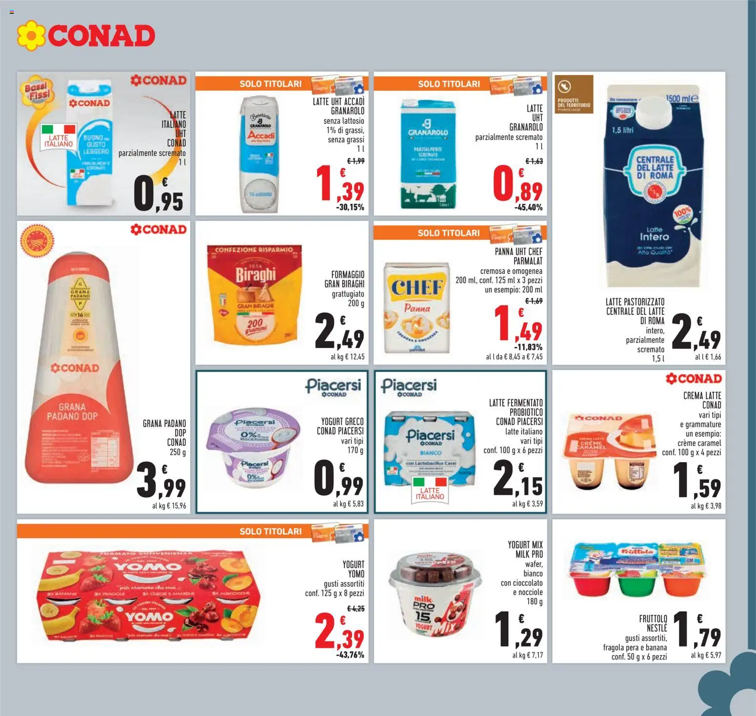 Volantino Conad del 14.01.2026 | Pagina: 7 | Prodotti: Crema, Yogurt, Latte, Formaggio