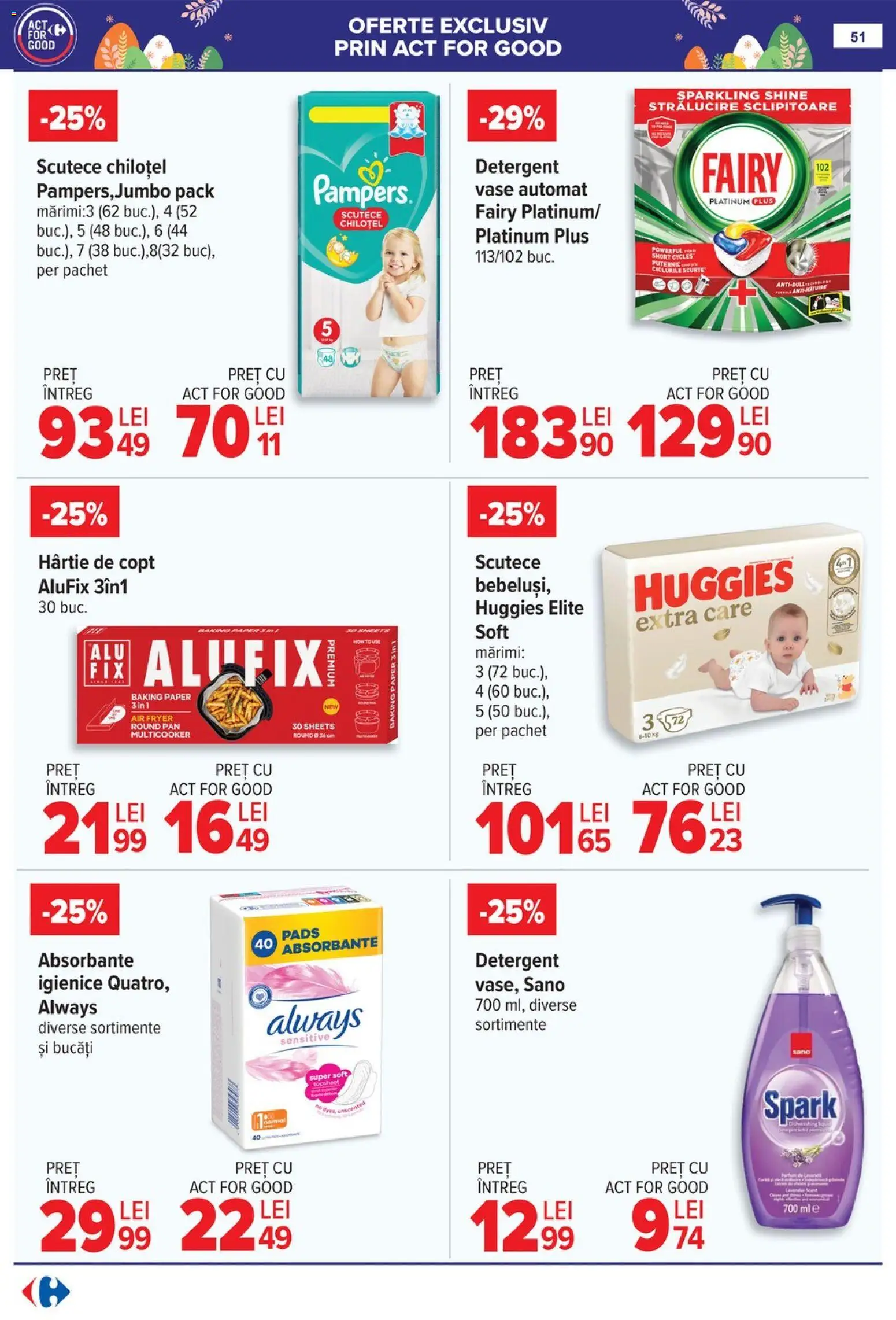 Noul catalog Carrefour – valabil de la 06.04.2026 | Pagină: 57 | Produse: Detergent, Absorbante, Scutece