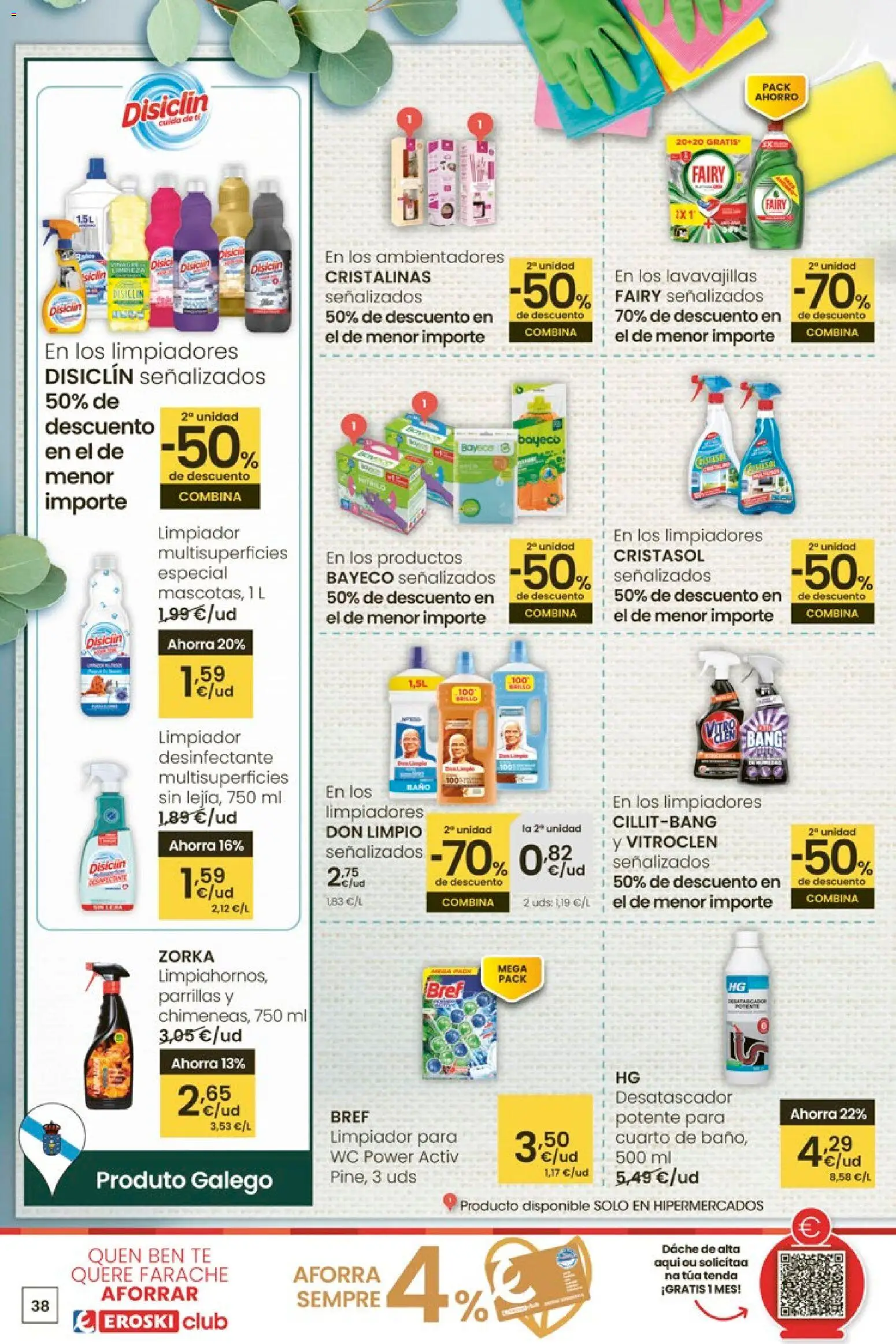 Eroski - Entroido do aforro │ válido desde el 29.01.2026 | Página: 38 | Productos: Té, Lavavajillas, Baño