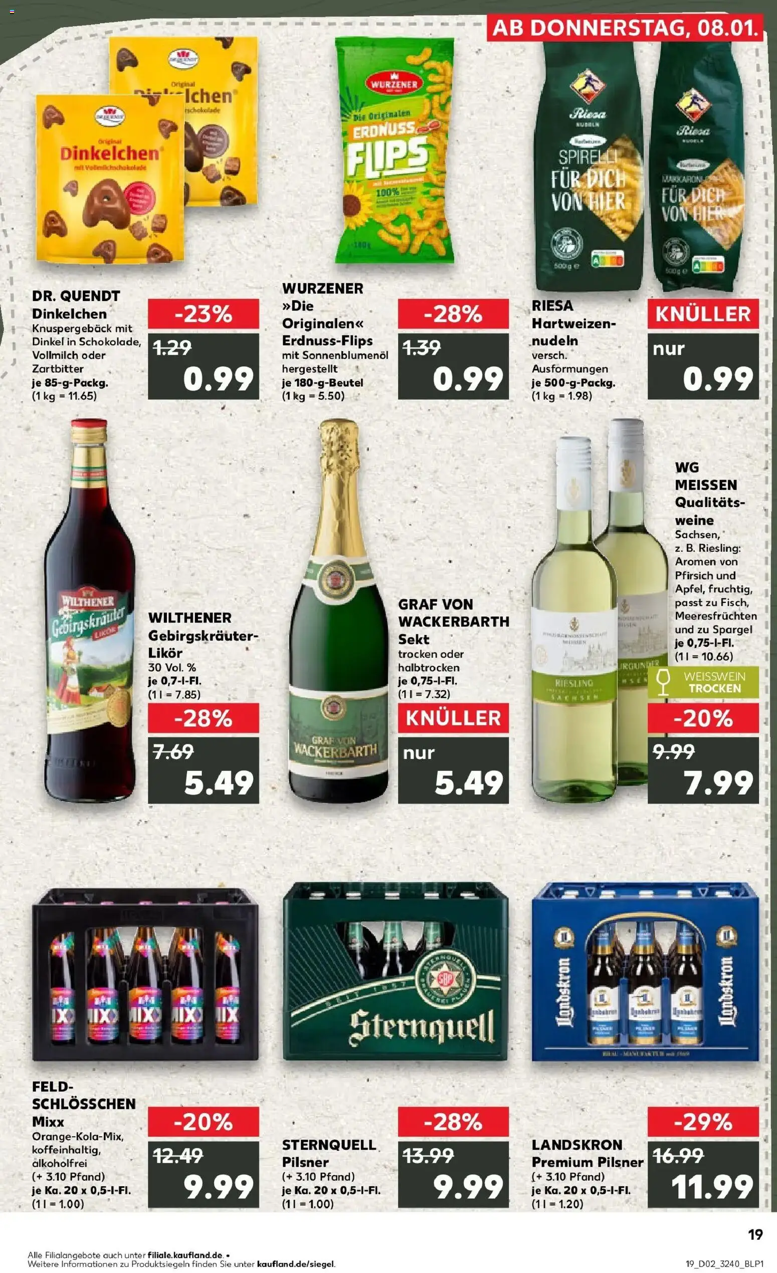 Kaufland prospekt Wurzen	 – gültig ab 11.01.2026 | Seite: 19 | Produkte: Wilthener, Sonnenblumenol, Fisch, Pfirsich