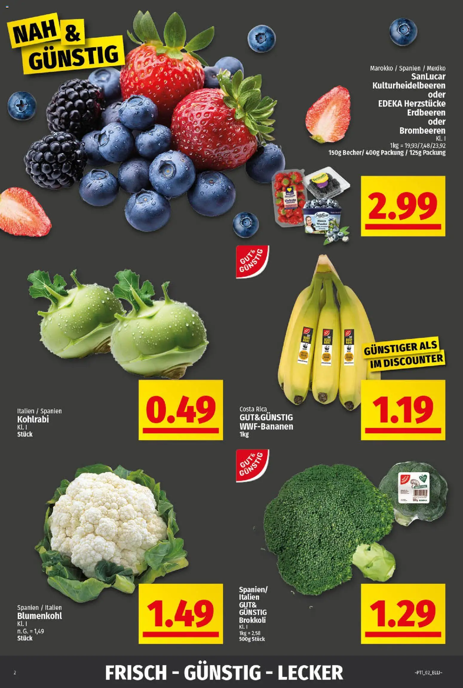 Elli Markt - Broschüre – gültig ab 09.03.2026 | Seite: 2 | Produkte: Kohlrabi, Brokkoli, Blumenkohl, Erdbeeren