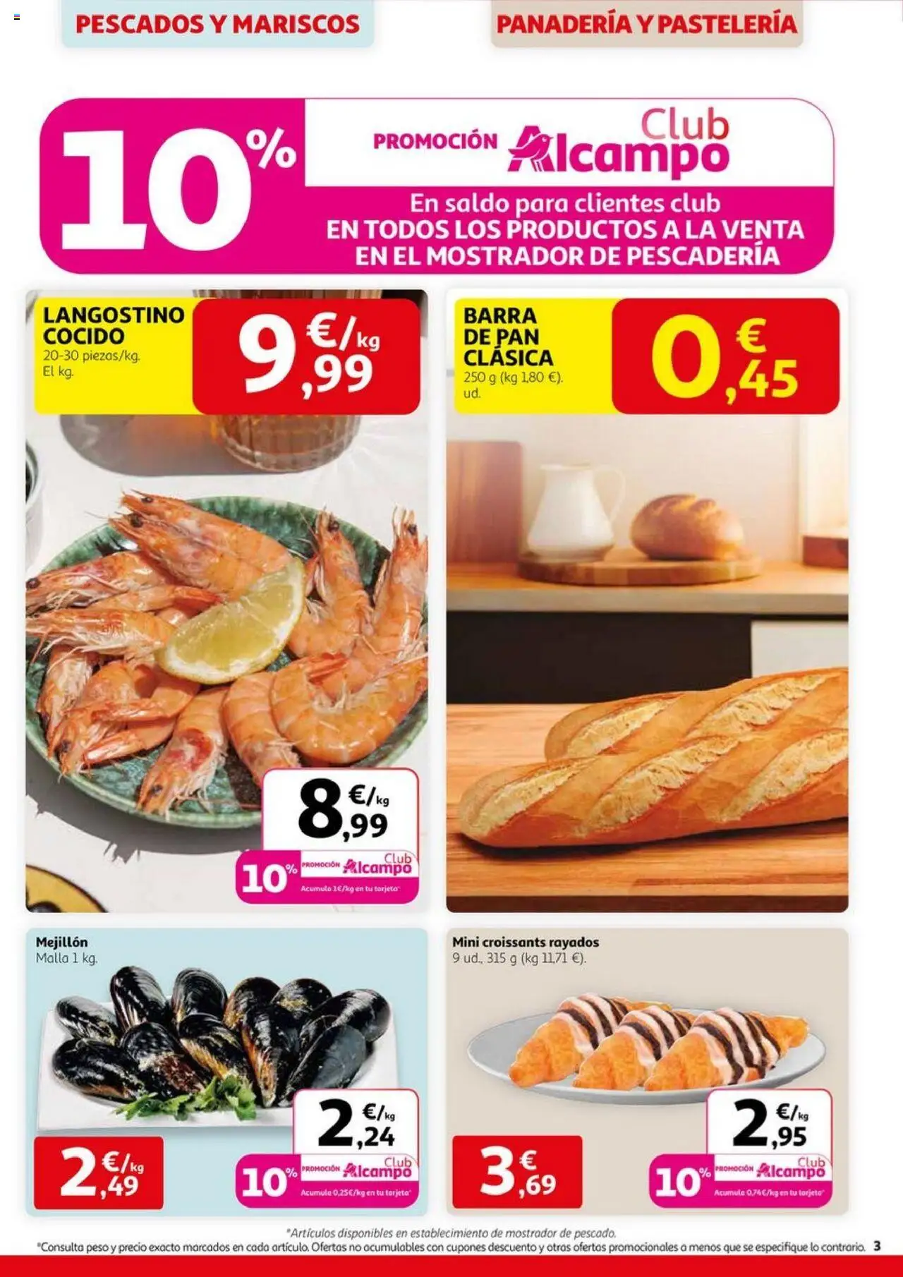 Alcampo - SM Valladolid │ válido desde el 11.09.2025 | Página: 3 | Productos: Pan, Peso, Panadería, Langostino