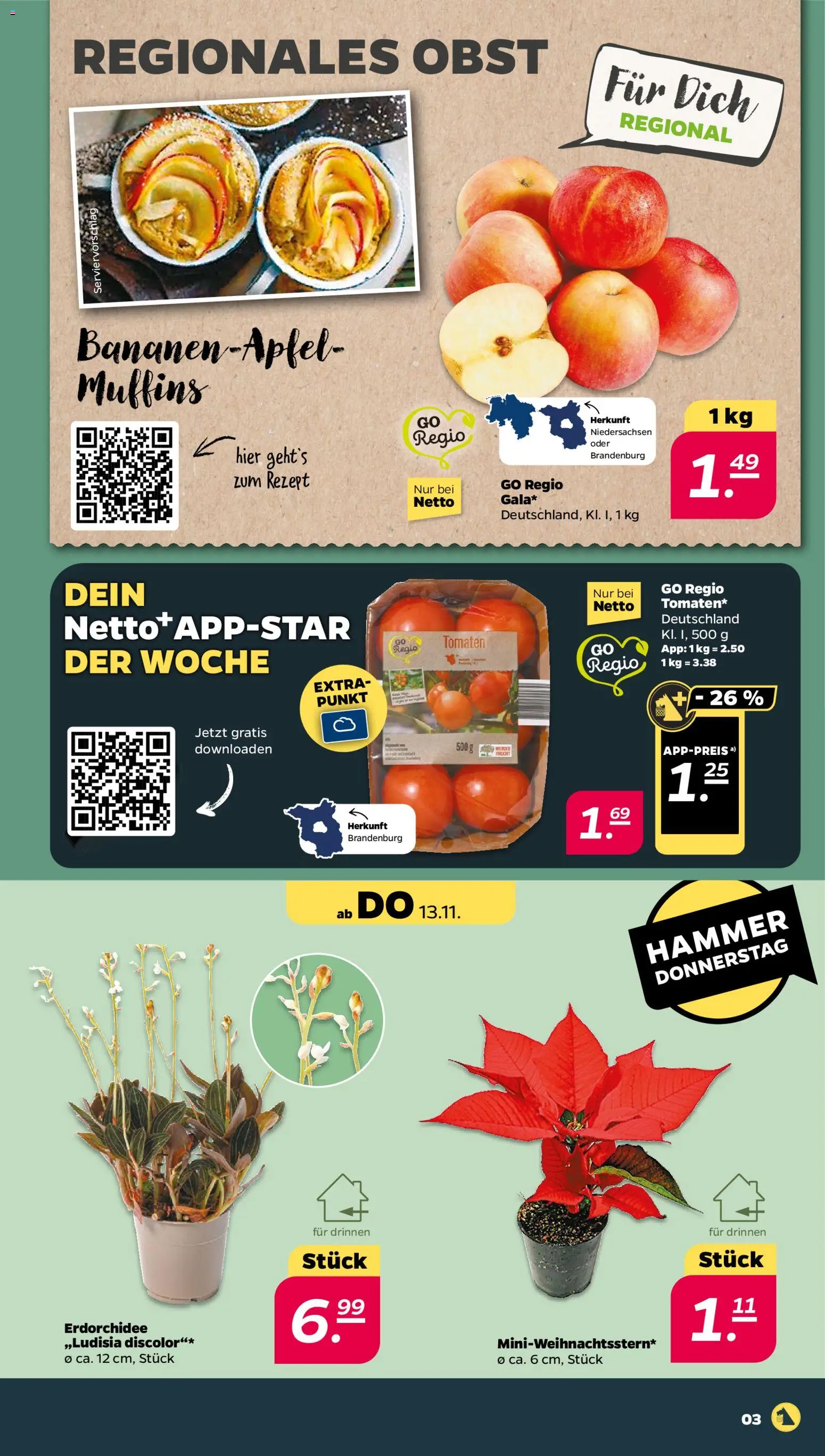 Netto Prospekt 	 – gültig ab 10.11.2025 | Seite: 3 | Produkte: Tomaten, Obst