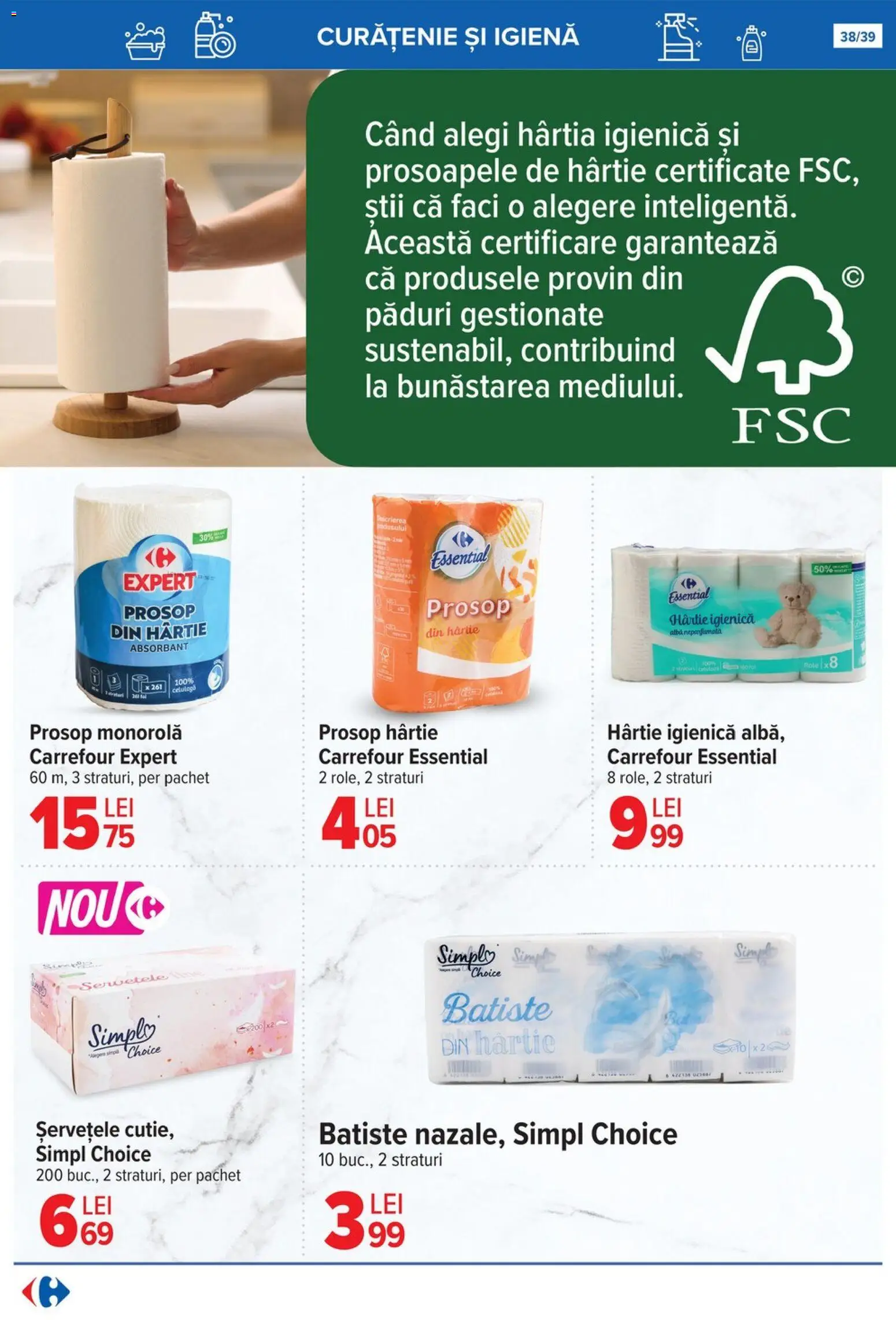 Noul catalog Carrefour – valabil de la 29.10.2025 | Pagină: 38 | Produse: Prosop monorolă, Role