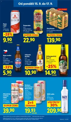 Velkopopovický Kozel 11, 0,5 l, světlý ležák, záloha na lahev 3 Kč od 15.09.2025 | Strana: 29