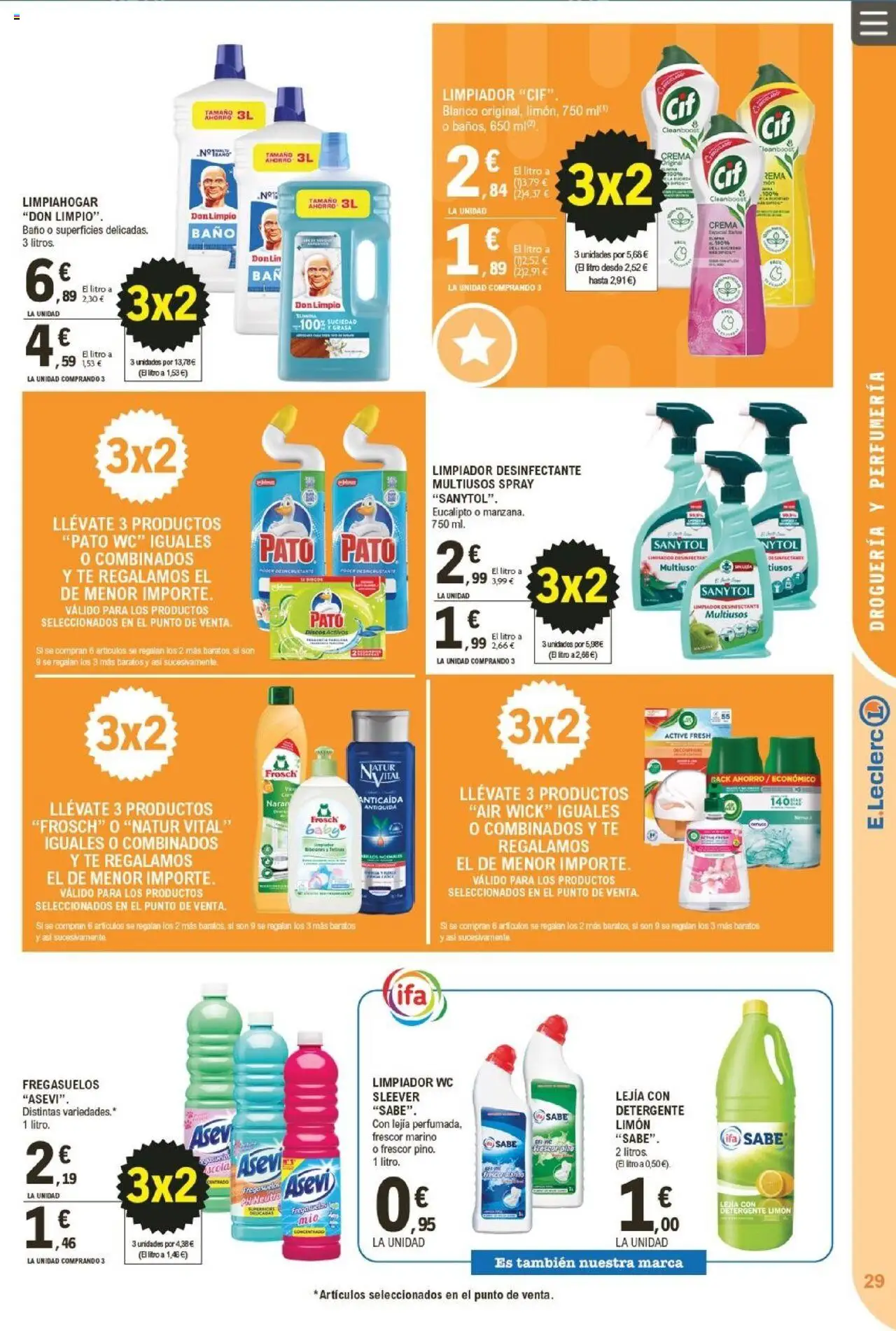 E.Leclerc folleto │ válido desde el 22.10.2025 | Página: 29 | Productos: Detergente, Crema, Té, Baño