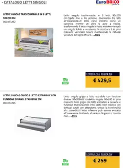 Volantino Eurobrico del 23.07.2025 | Pagina: 5 | Prodotti: Letto matrimoniale, Letto
