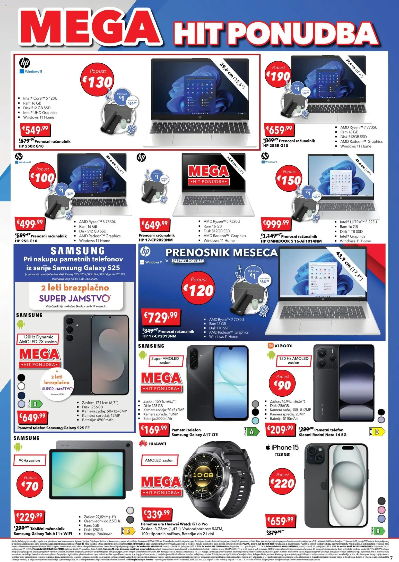 Novi Harvey Norman katalog ponudbe – veljaven od 21.01.2026 | Stran: 7 | Izdelki: Ura, Baterija, Disk, Prenosnik