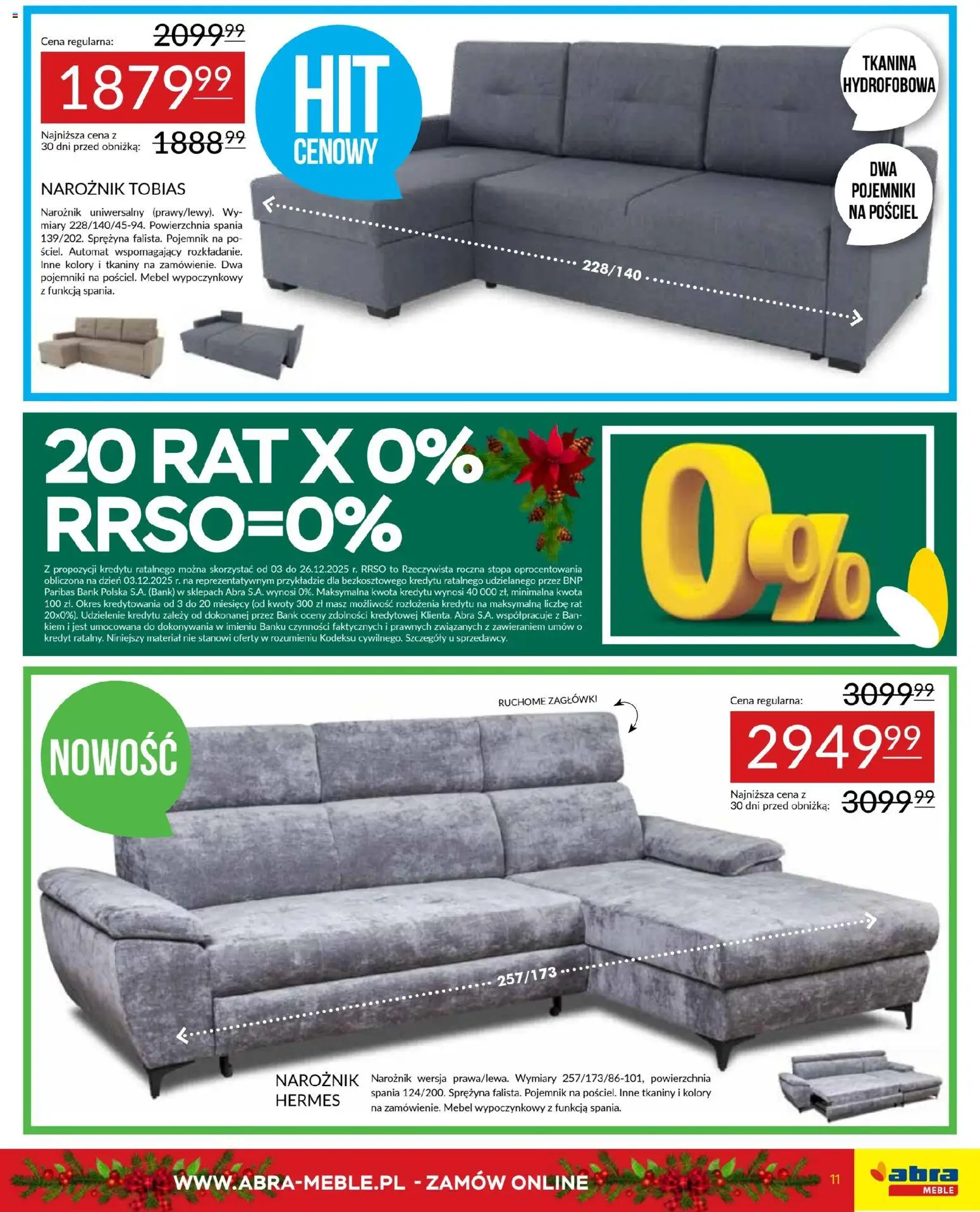 Abra meble Gazetka od 03.12.2025 | Strona: 11 | Produkty: Pościel