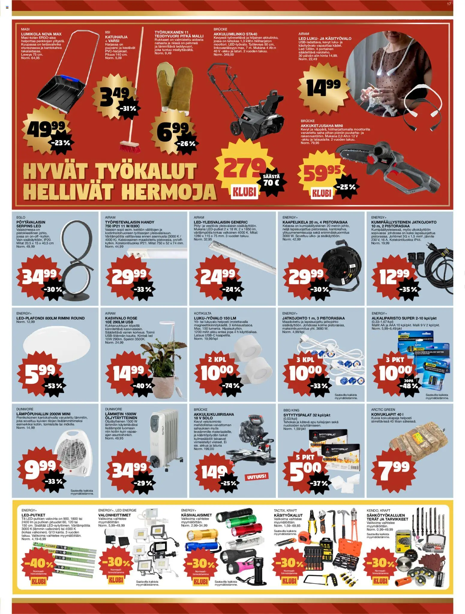 Tokmanni tarjoukset – voimassa 08.12.2025 alkaen | Sivu: 17 | Tuotteet: USB, Lukuvalo, Jatkojohto, Kantokahva