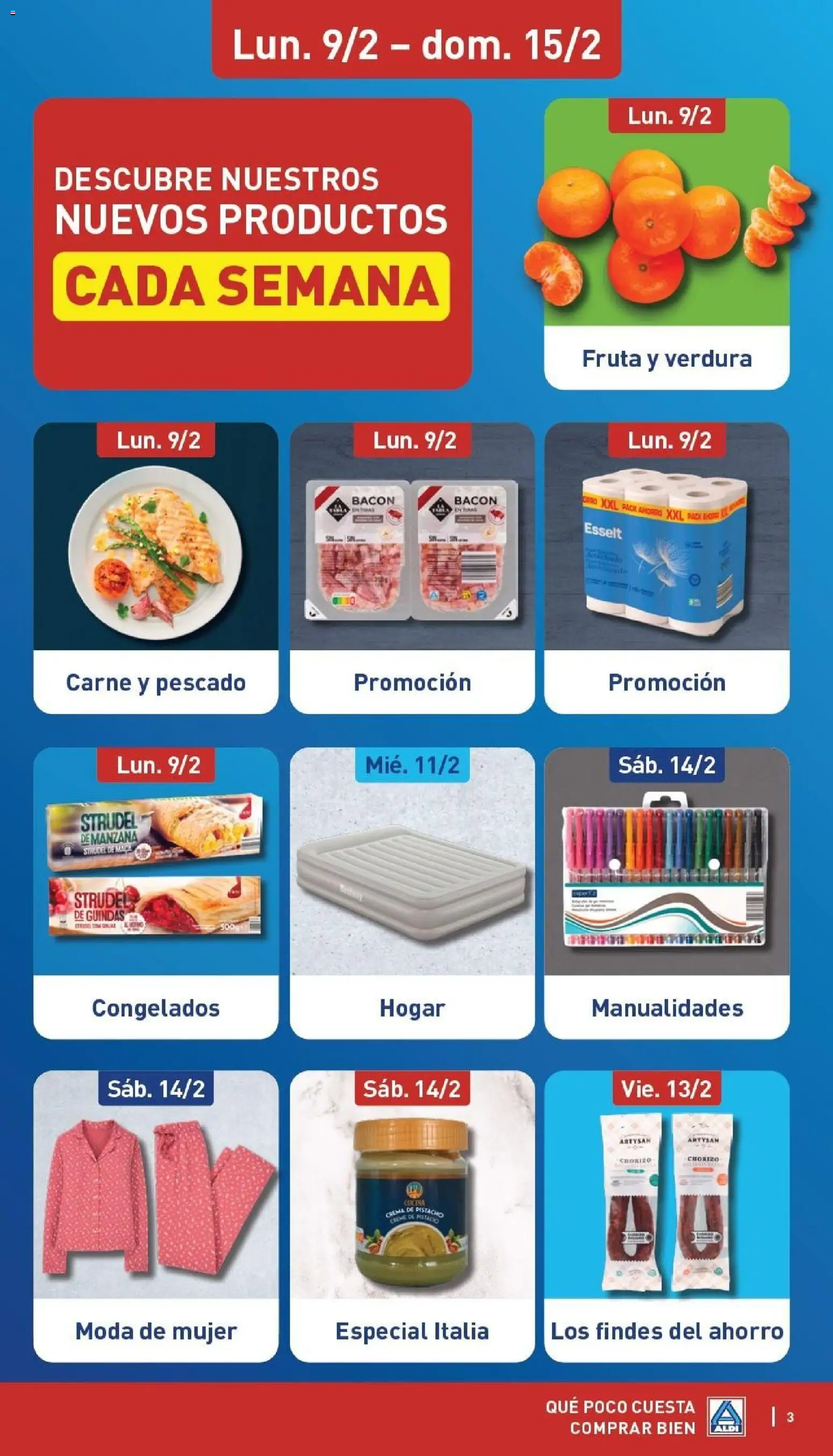 Aldi folleto Baleares │ válido desde el 09.02.2026 | Página: 3 | Productos: Pescado, Manzana, Apple, Υγρό πιάτων