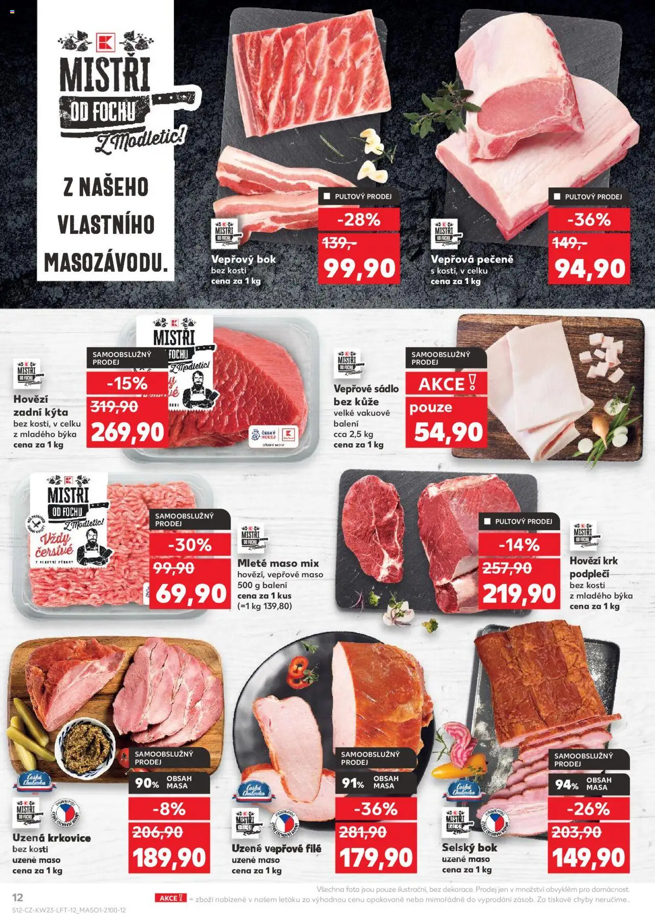 Kaufland leták - Ostrava od 04.06.2025 | Strana: 12 | Produkty: Vepřová pečeně, Hovězí zadní, Vepřový bok, Krkovice bez kosti