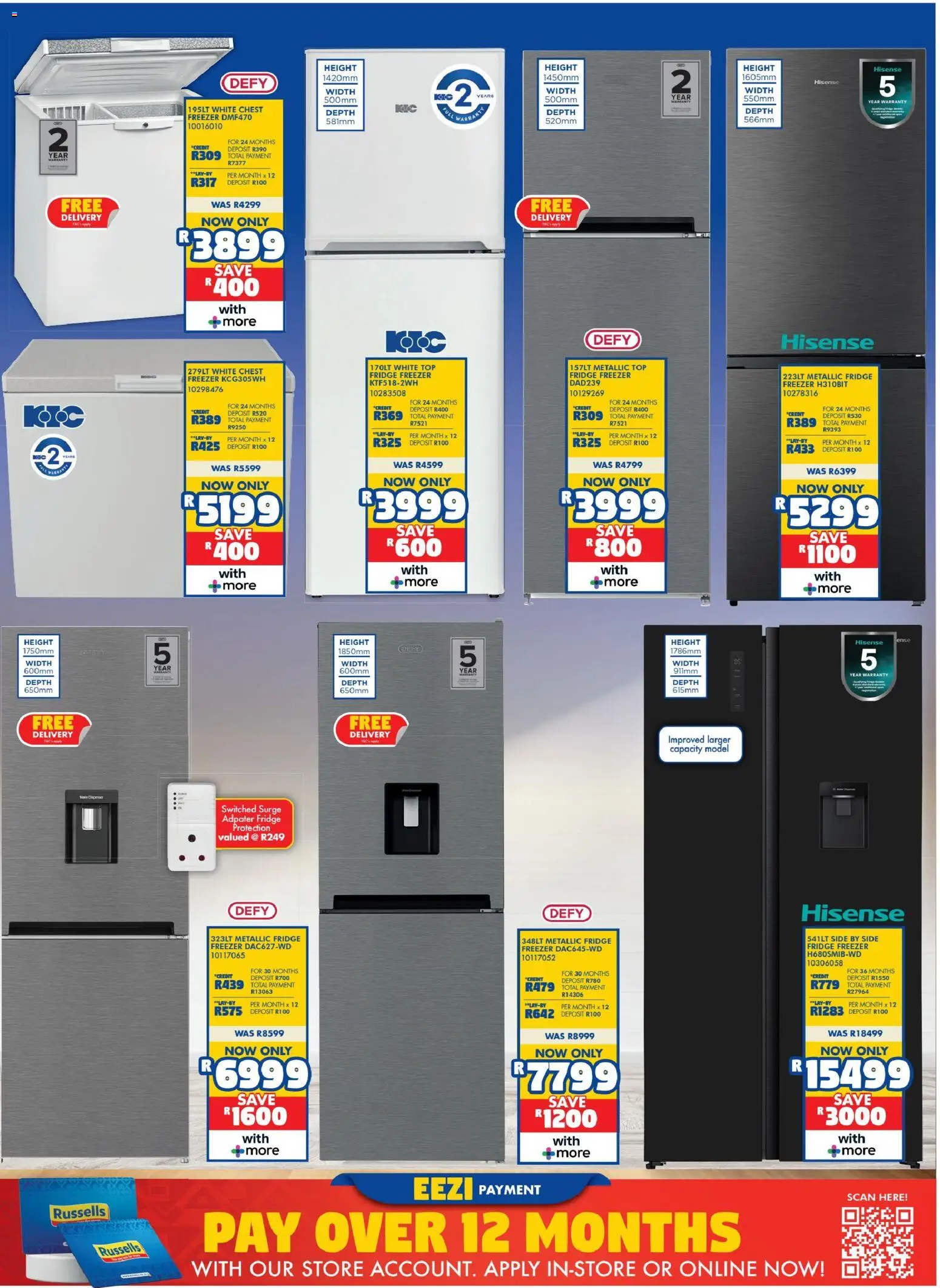 New Russells Specials catalogue – valid from 19.03.2026 | Page: 7 | Products: Freezer, Freezer fridge, Fridge