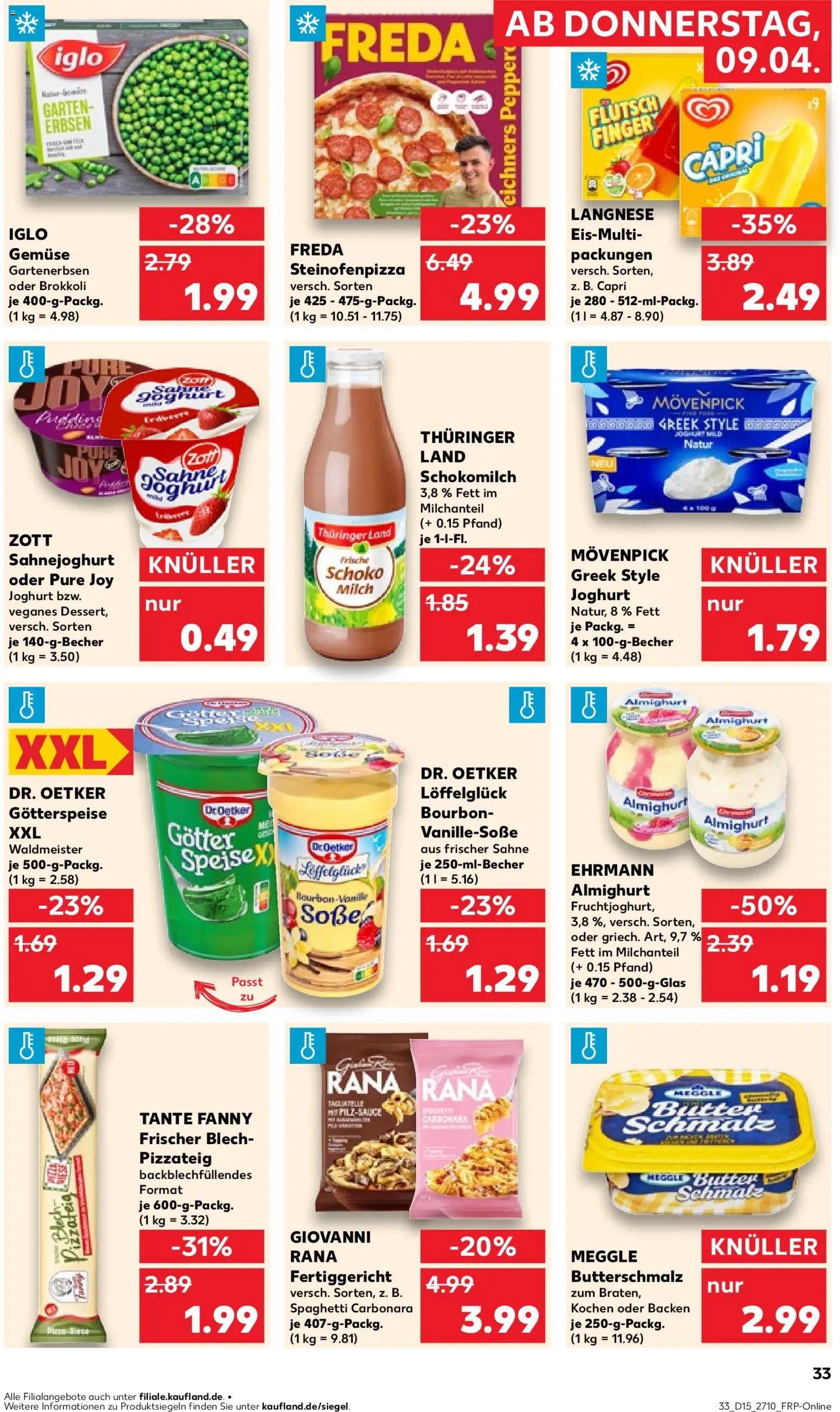 Kaufland Prospekt Zeitz	 – gültig ab 09.04.2026 | Seite: 33 | Produkte: Butterschmalz, Butter, Brokkoli, Erbsen