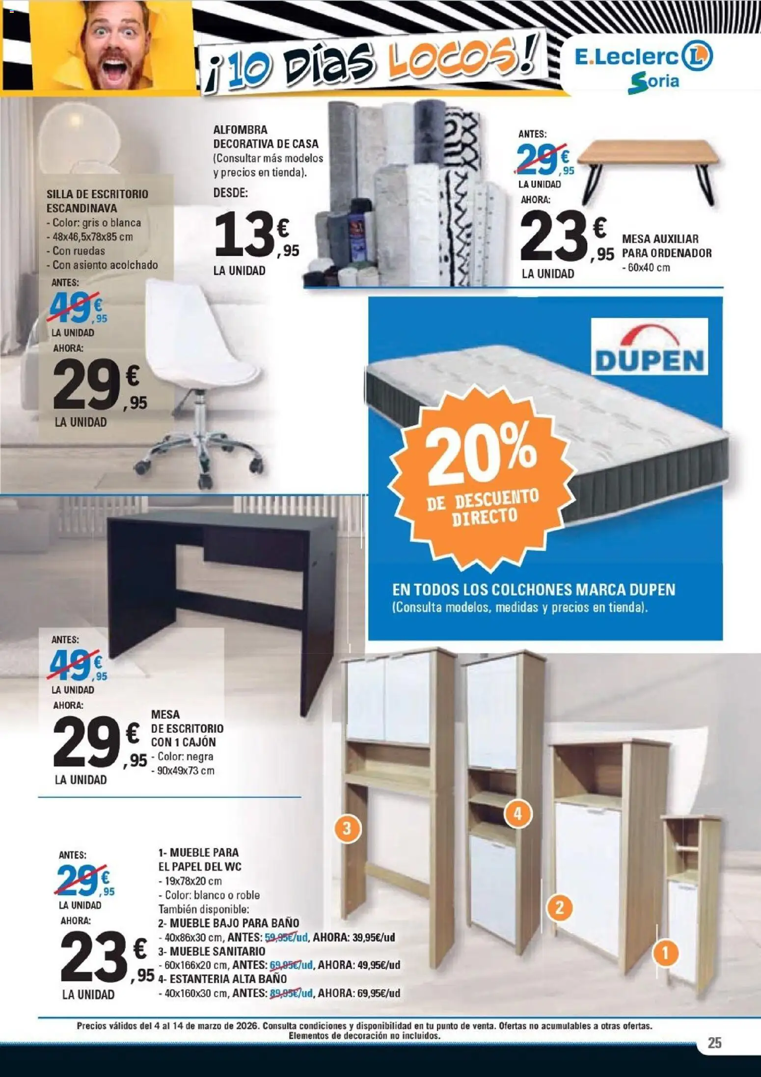 E.Leclerc Soria │ válido desde el 04.03.2026 | Página: 25 | Productos: Ordenador, Mesa auxiliar, Mesa, Baño