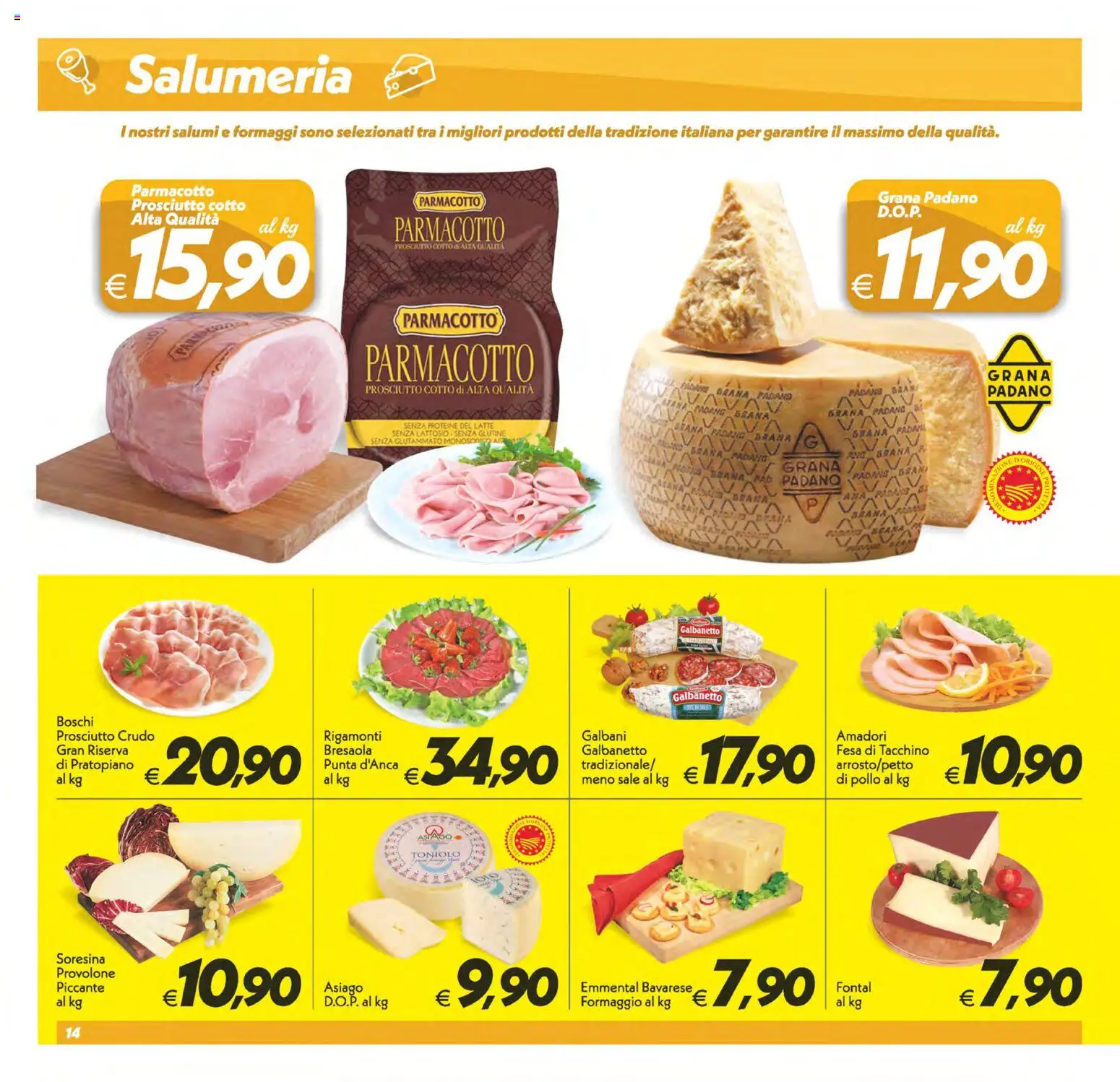 Volantino SuperConveniente del 28.04.2026 | Pagina: 14 | Prodotti: Bresaola, Latte, Prosciutto, Grana Padano