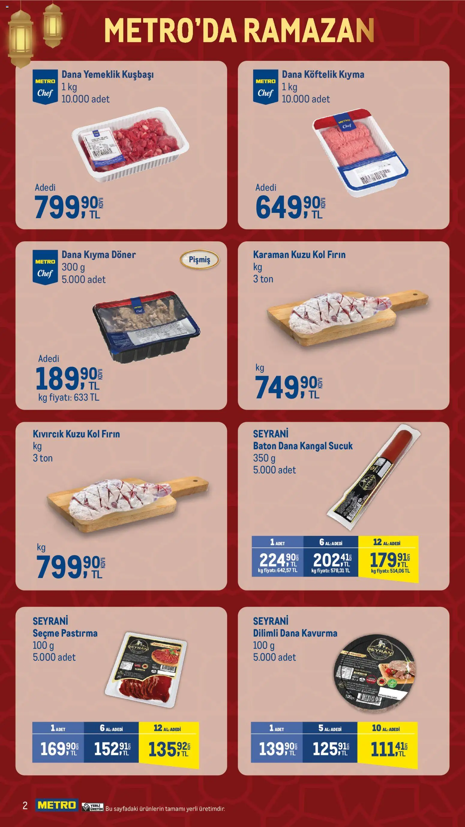 Metro - Ramazan'a Özel Fırsatlar - 11.02.2026 tarihinden itibaren geçerlidir | Sayfa: 2 | Ürünler: Döner, Kıyma, Fırın, Sucuk