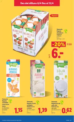 Vista previa Lidl folleto válido desde el 06.04.2026 | Página: 13 | Productos: Bebida ecológica, Bebida de soja, Bebida de almendras sin azúcar, Bebida de arroz