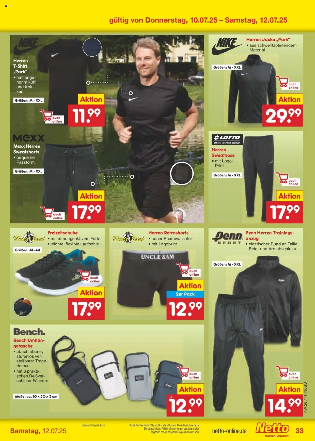 Netto Marken-Discount prospekt Herzberg	 - gültig ab dem 07.07.2025 | Seite: 49 | Produkte: Sweathose, T-Shirt, Sweatshorts, Jacke