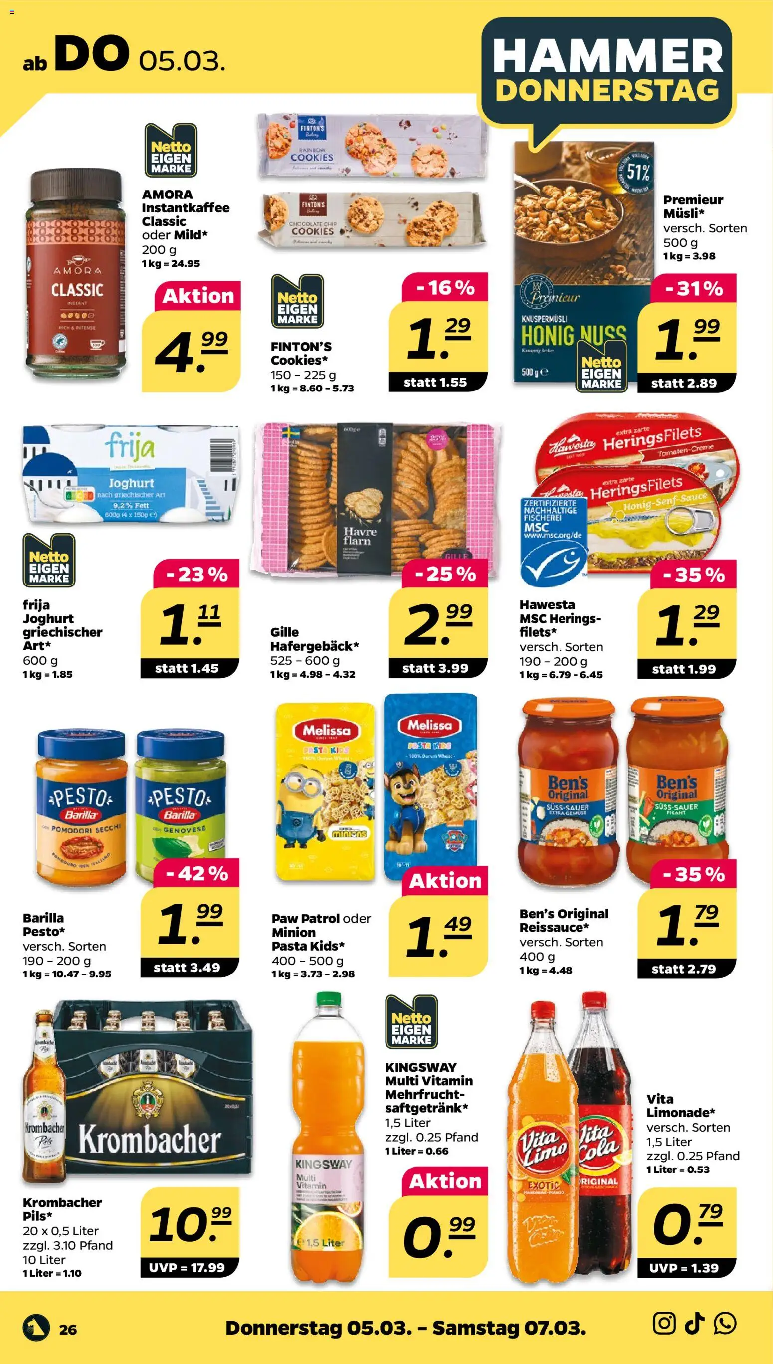 Netto Prospekt 	 – gültig ab 02.03.2026 | Seite: 30 | Produkte: Joghurt, Barilla, Krombacher, Pasta