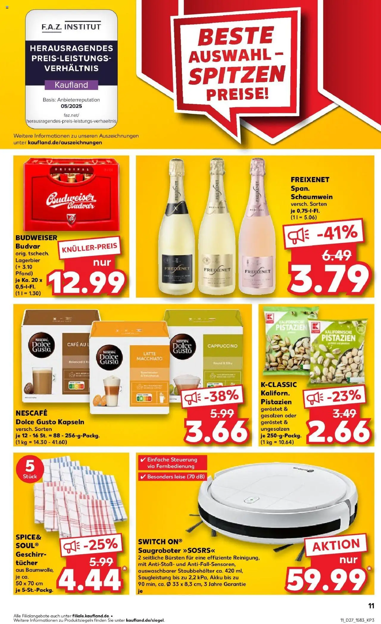 Kaufland prospekt Gütersloh	 - gültig ab dem 03.07.2025 | Seite: 11 | Produkte: Freixenet, Pistazien, Dolce Gusto kapseln, Budweiser