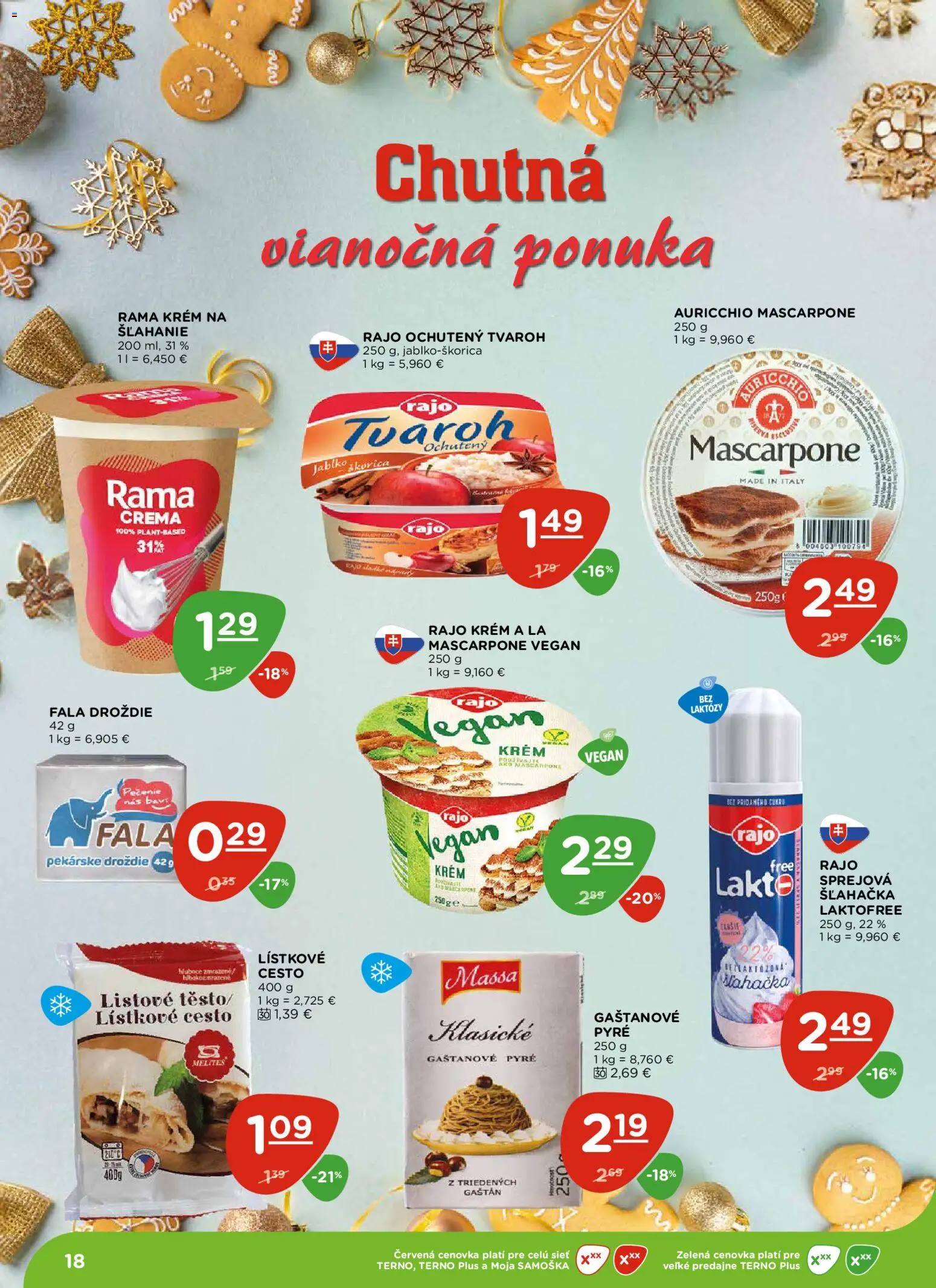Nové Terno akcie – leták je platný od 04.12.2025 | Strana: 18 | Produkty: Lístkové cesto, Krém, Tvaroh, Šľahačka