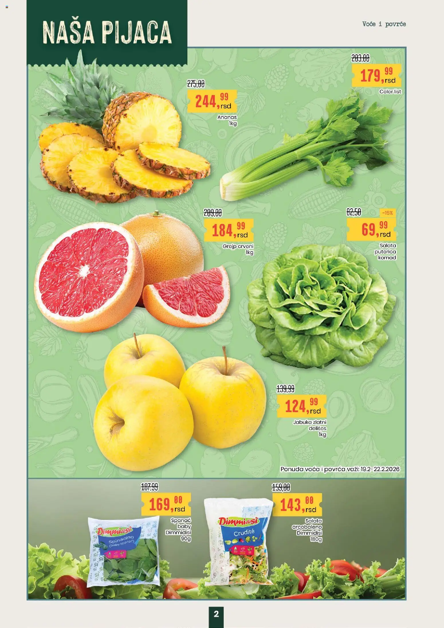 Aroma Market katalog - važi od 19.02.2026 | Strana: 2 | Proizvode: Ananas, Salata, Grejp, Celer