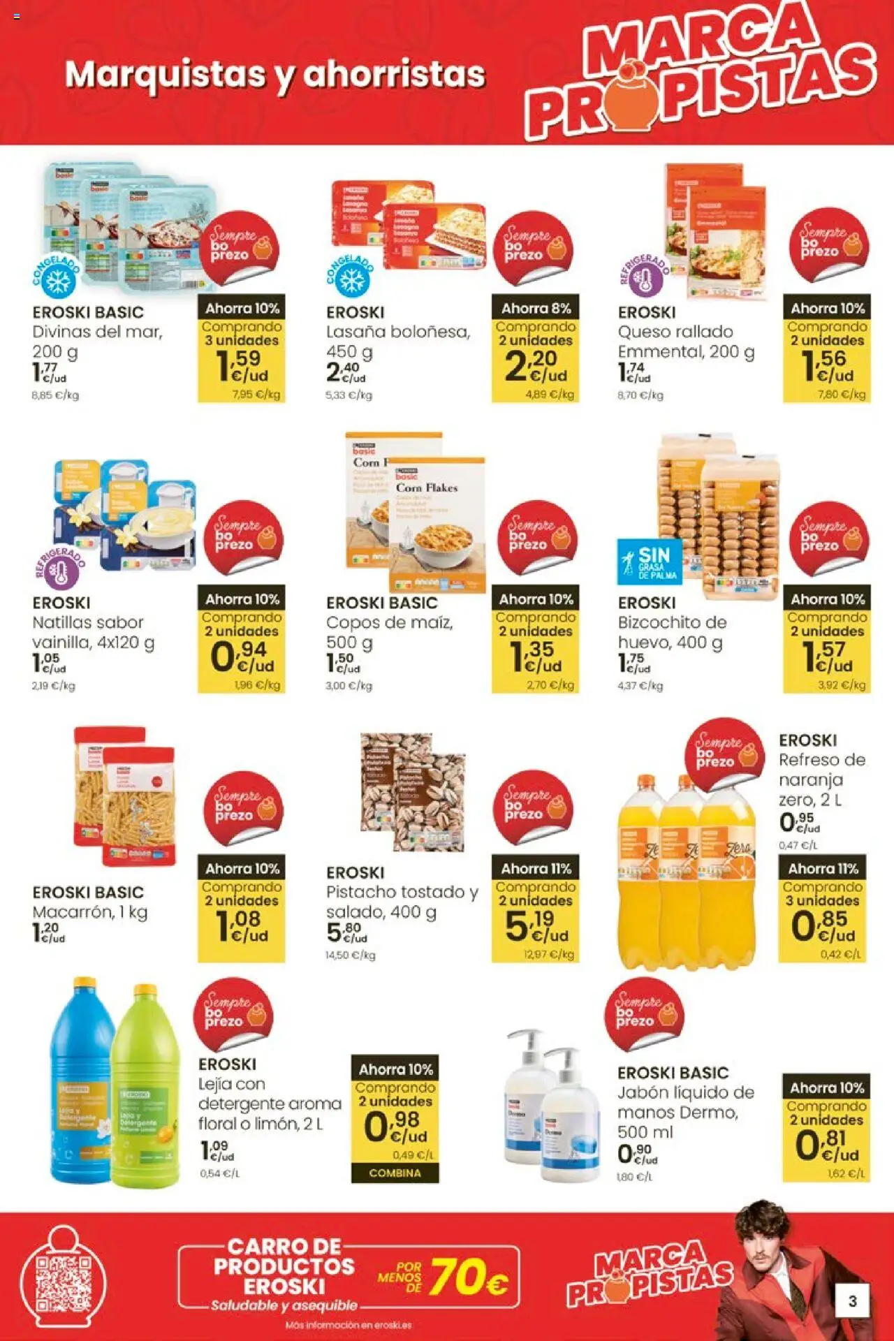 Eroski - Ofertón │ válido desde el 16.10.2025 | Página: 3 | Productos: Detergente, Queso, Queso rallado, Copos