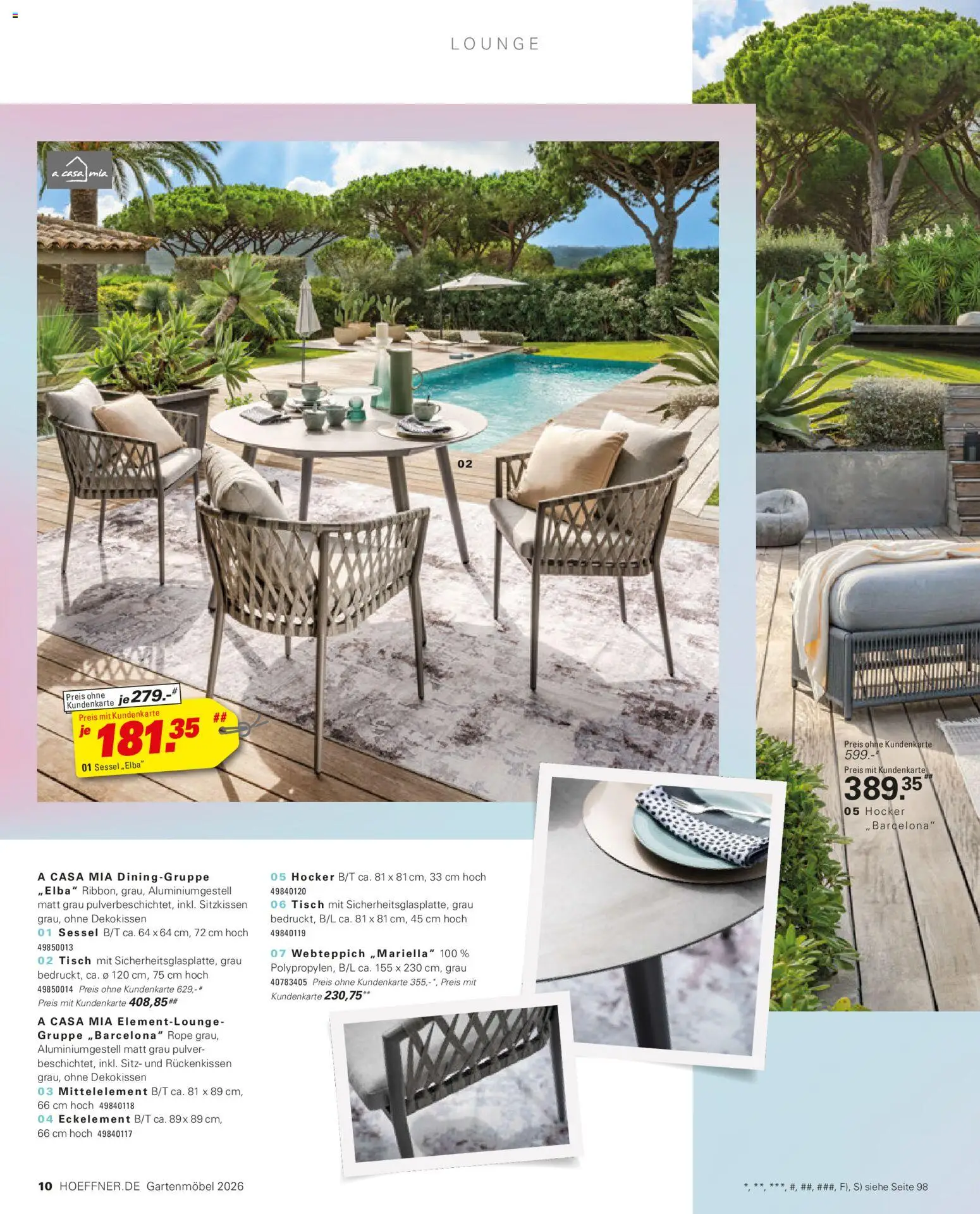 Höffner Prospekt Gartenmöbel – gültig ab 27.03.2026 | Seite: 10 | Produkte: Hocker, Sessel, Tisch, Gartenmöbel