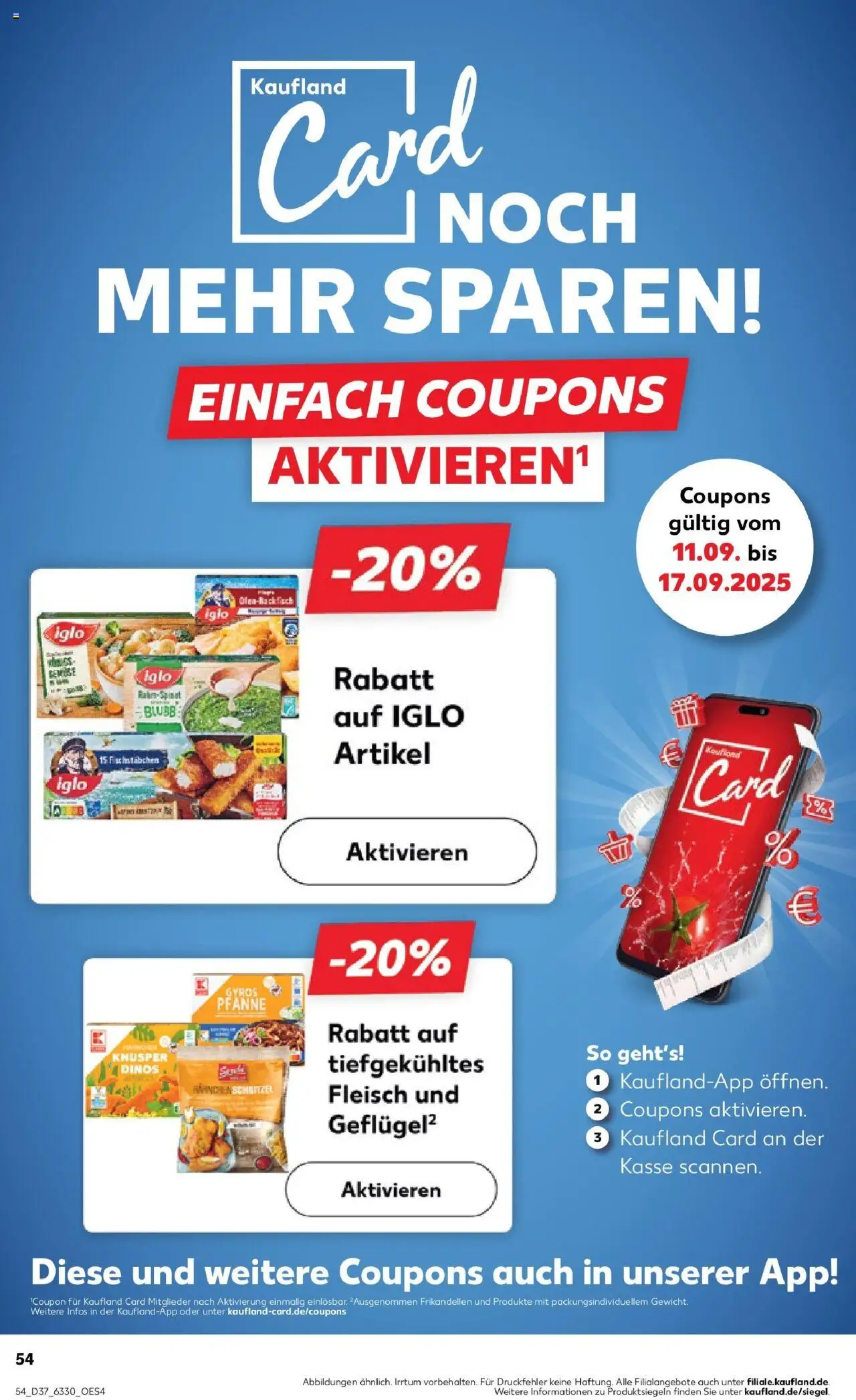 Kaufland prospekt Bremerhaven	 – gültig ab 14.09.2025 | Seite: 54 | Produkte: Hahnchen, Iglo, Schnitzel, Gyros