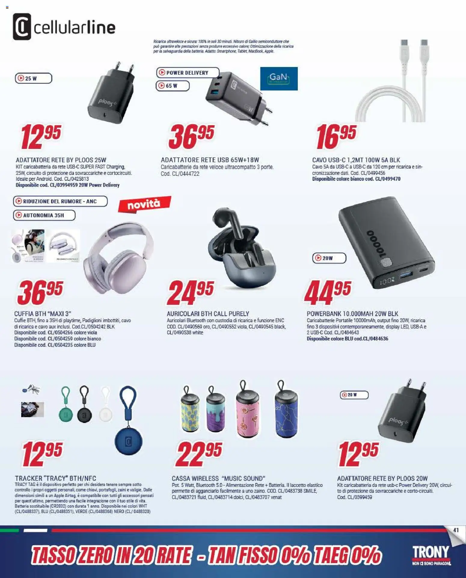 Volantino Trony del 04.12.2025 | Pagina: 41 | Prodotti: Cuffie, Adattatore, USB, Caricabatterie