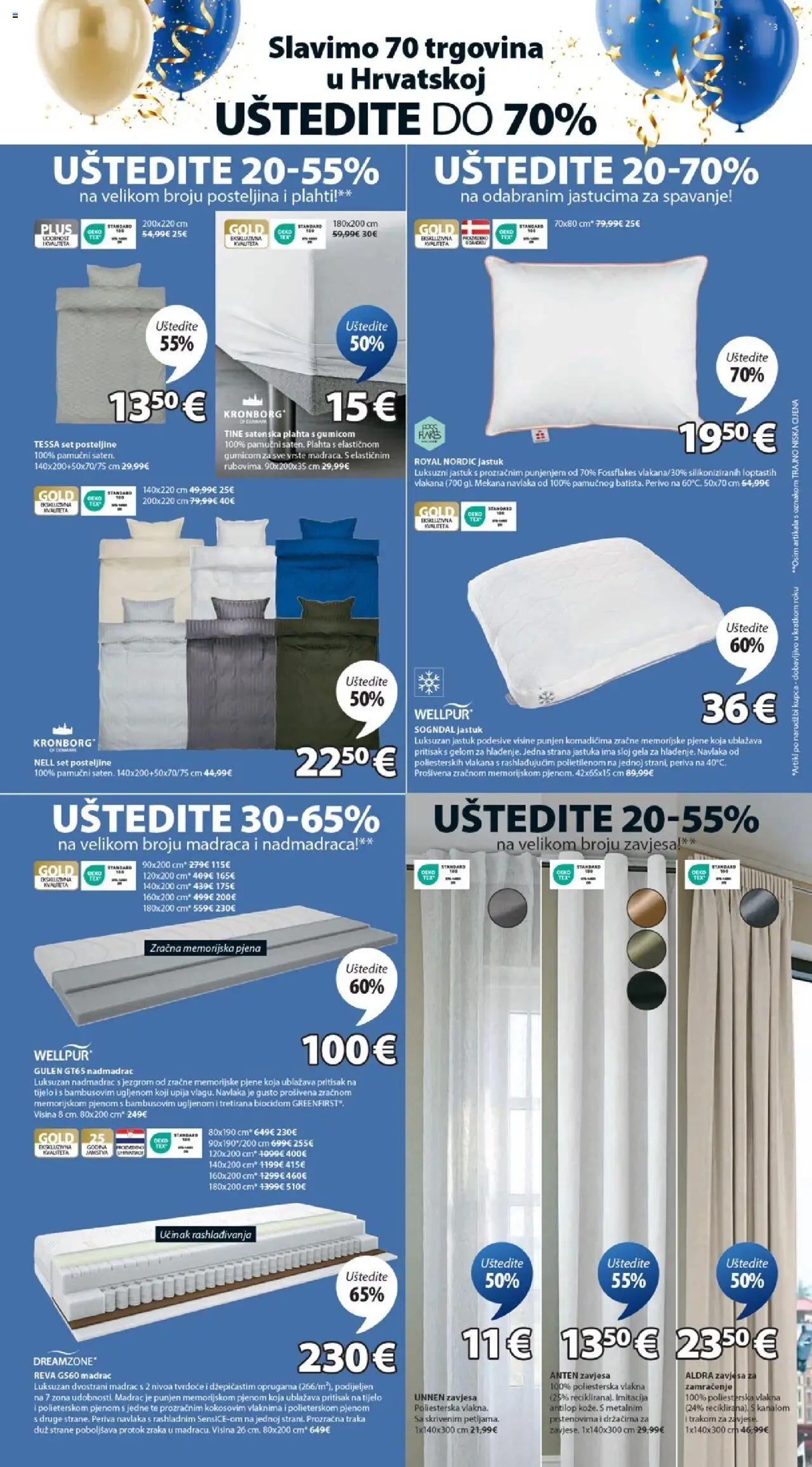 JYSK katalog | vrijedi od 15.10.2025 | Stranica: 3 | Proizvodi: Jastuk, Zavjesa, Plahta, Nadmadrac