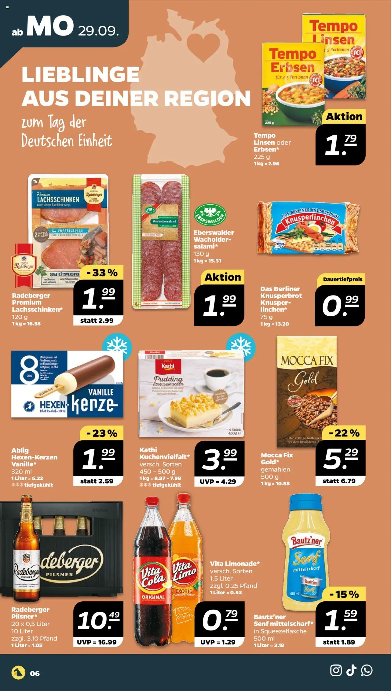 Netto Prospekt 	 – gültig ab 29.09.2025 | Seite: 6 | Produkte: Cola, Pudding, Tempo, Erbsen