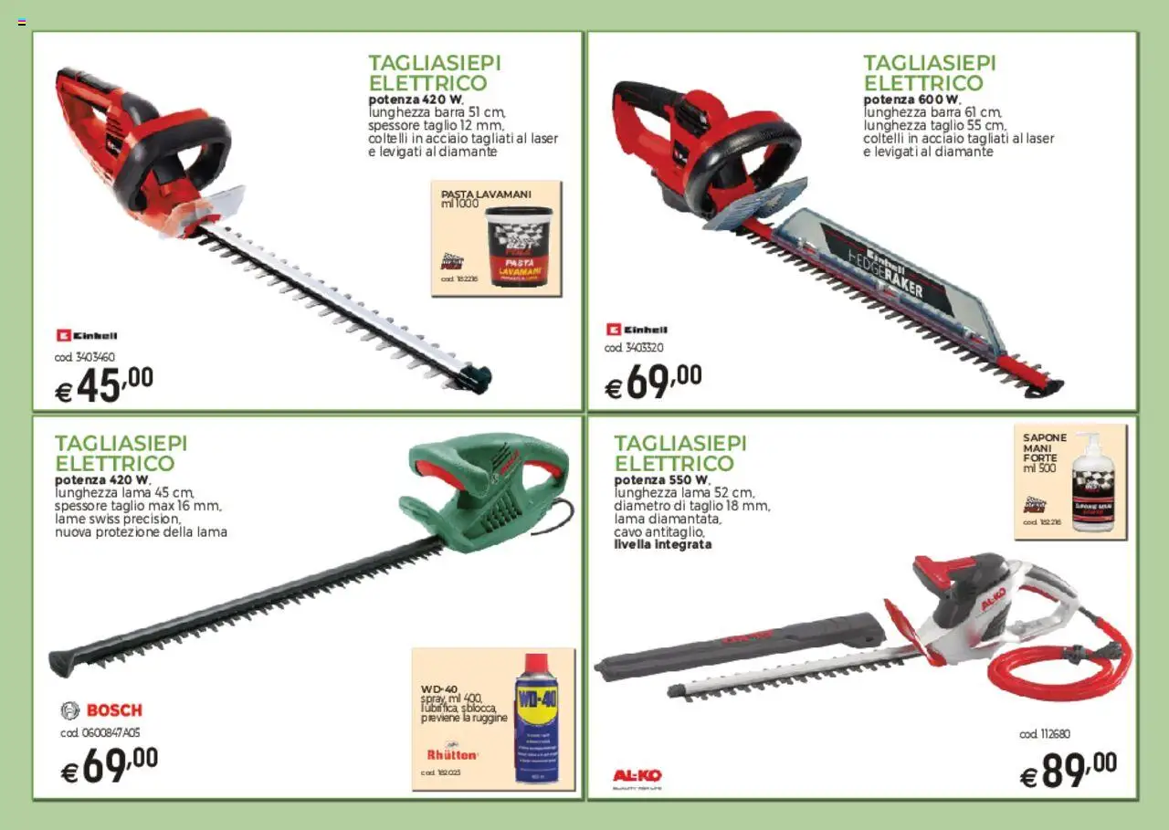 Volantino Brico OK del 03.03.2025 | Pagina: 10 | Prodotti: Sapone, Pasta, Tagliasiepi, Cavo