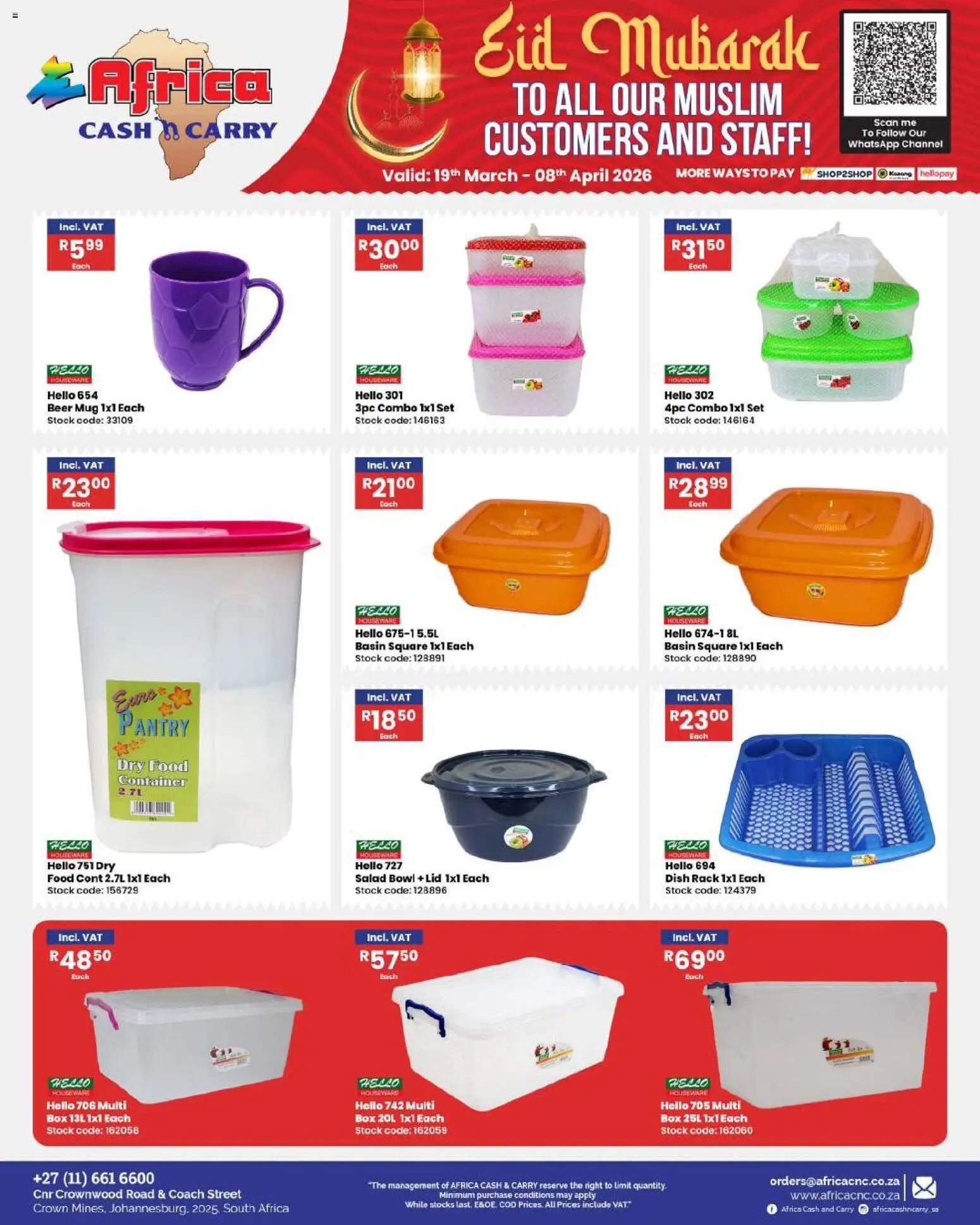 New Africa Cash & Carry catalogue – valid from 19.03.2026 | Page: 99 | Products: Bowl, Basin, Stock, Salad