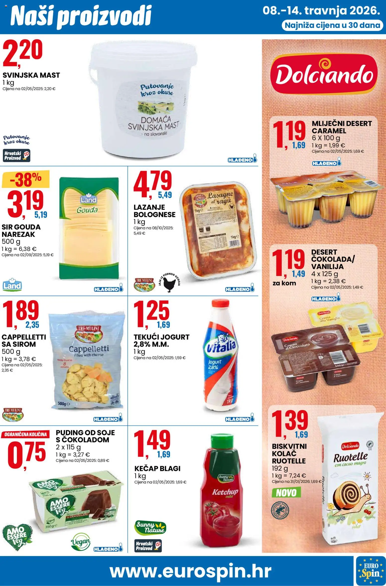Eurospin katalog | vrijedi od 08.04.2026 | Stranica: 11 | Proizvodi: Mast, Lasagne, Jogurt, Puding