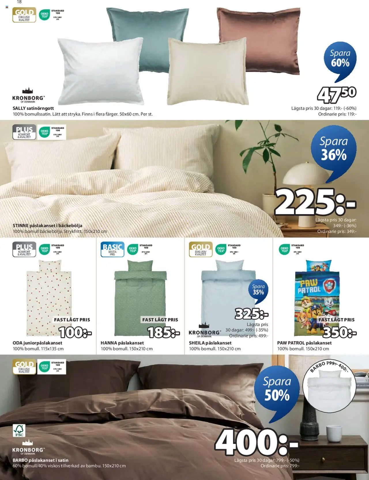 JYSK reklamblad aktuell från 25.08.2025 | Sida: 19 | Produkter: Påslakanset