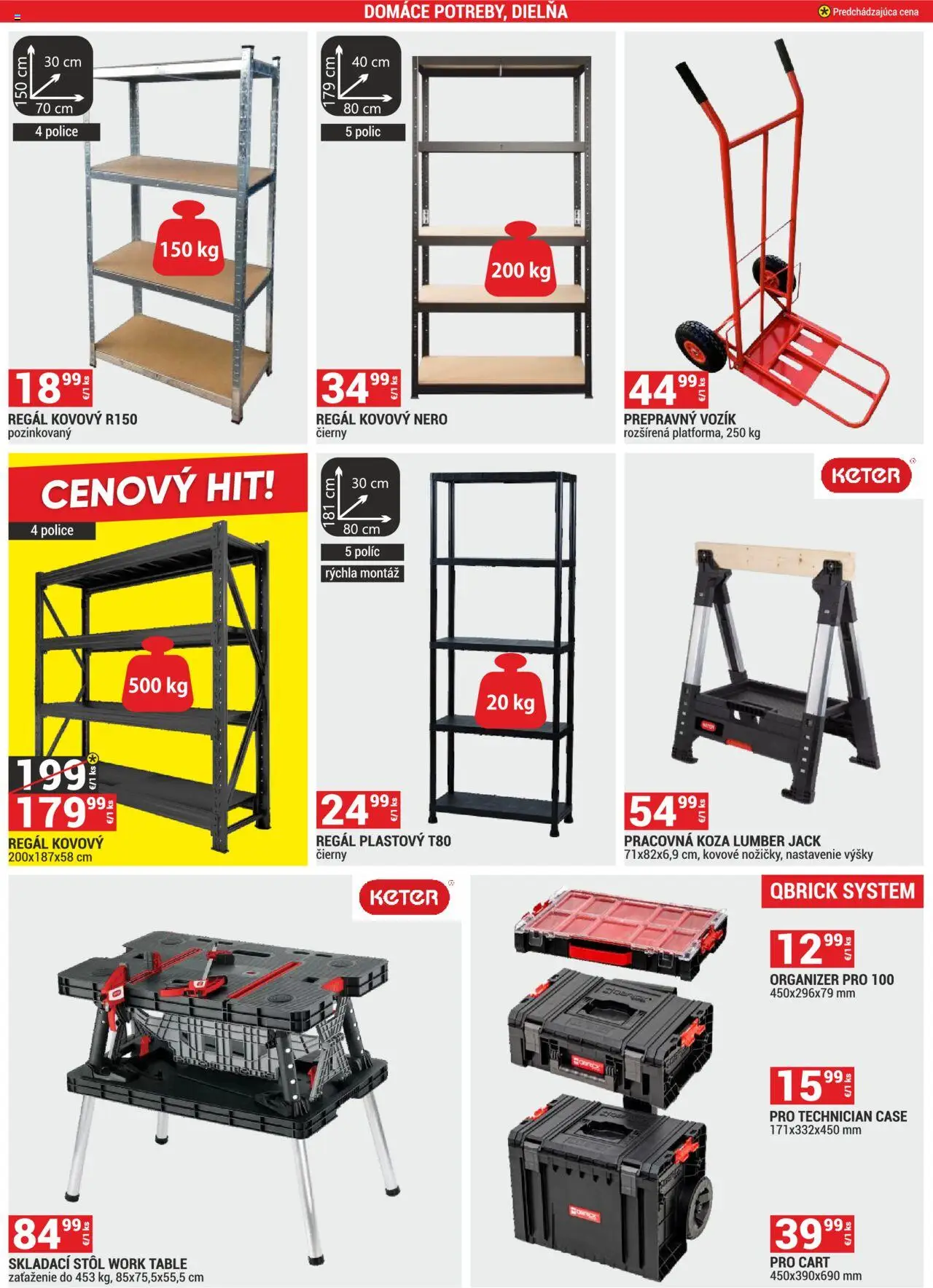 Merkury Market leták │ platný od 01.08.2025 | Strana: 44 | Produkty: Organizér, Kovový regál, Regál, Stôl