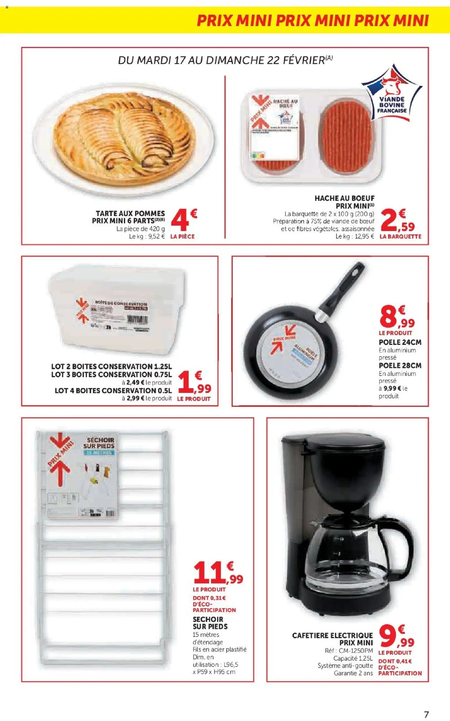 {H1} | Page: 7 | Produits: Cafetière, Poêle, Pommes, Cafetière electrique