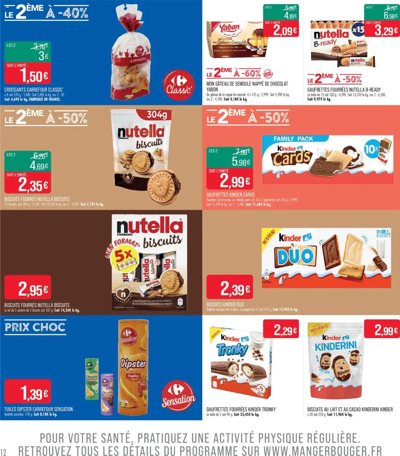 {H1} | Page: 12 | Produits: Paprika, Semoule, Nutella, Biscuits