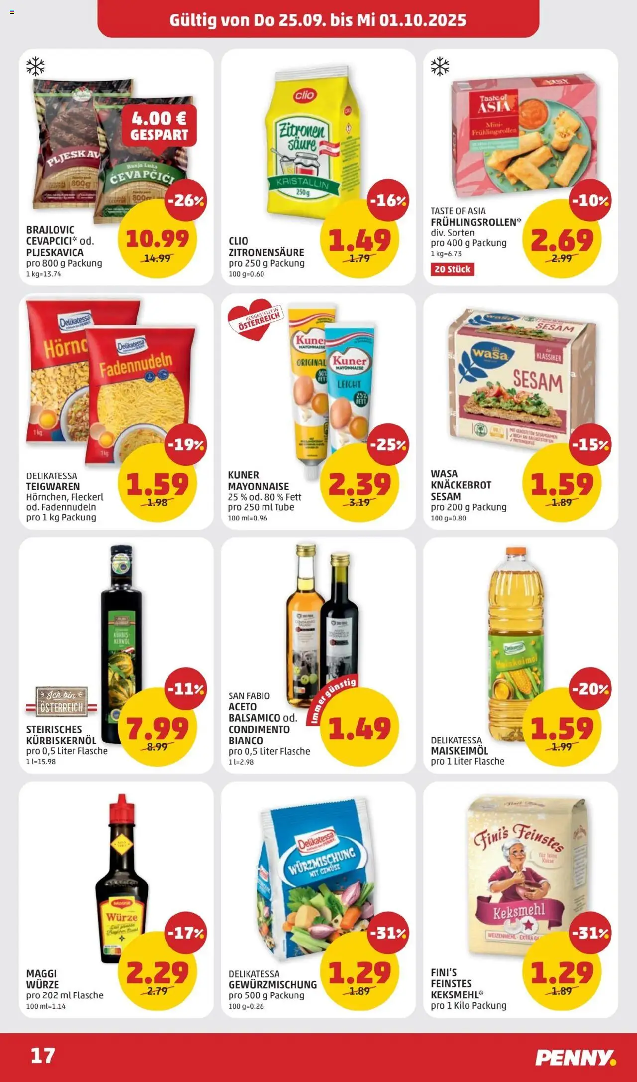 Penny Markt Flugblatt gültig ab 25.09.2025 | Seite: 17 | Produkte: Gemüse, Mayonnaise, Kürbis