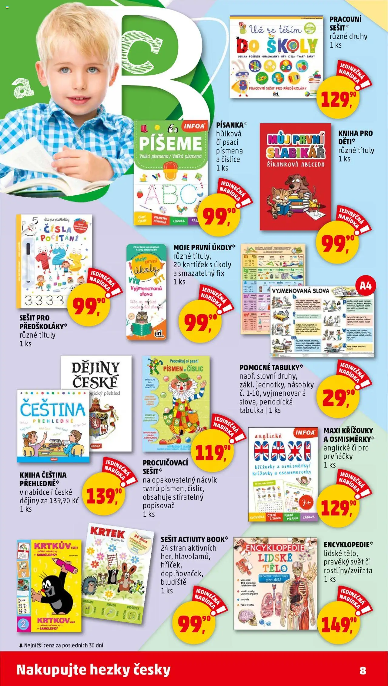 Penny Market katalog od 14.08.2025 | Strana: 8 | Produkty: Kniha, Sešit, Samolepky, Popisovač