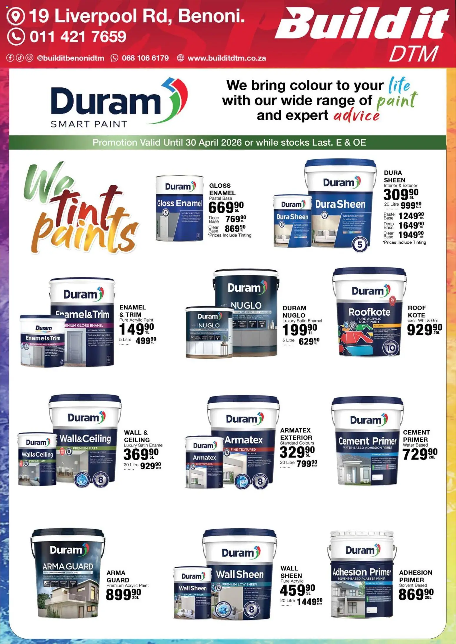 New Build It catalogue – valid from 08.04.2026 | Page: 2 | Products: Gloss, Plaster primer, Plaster, Cement