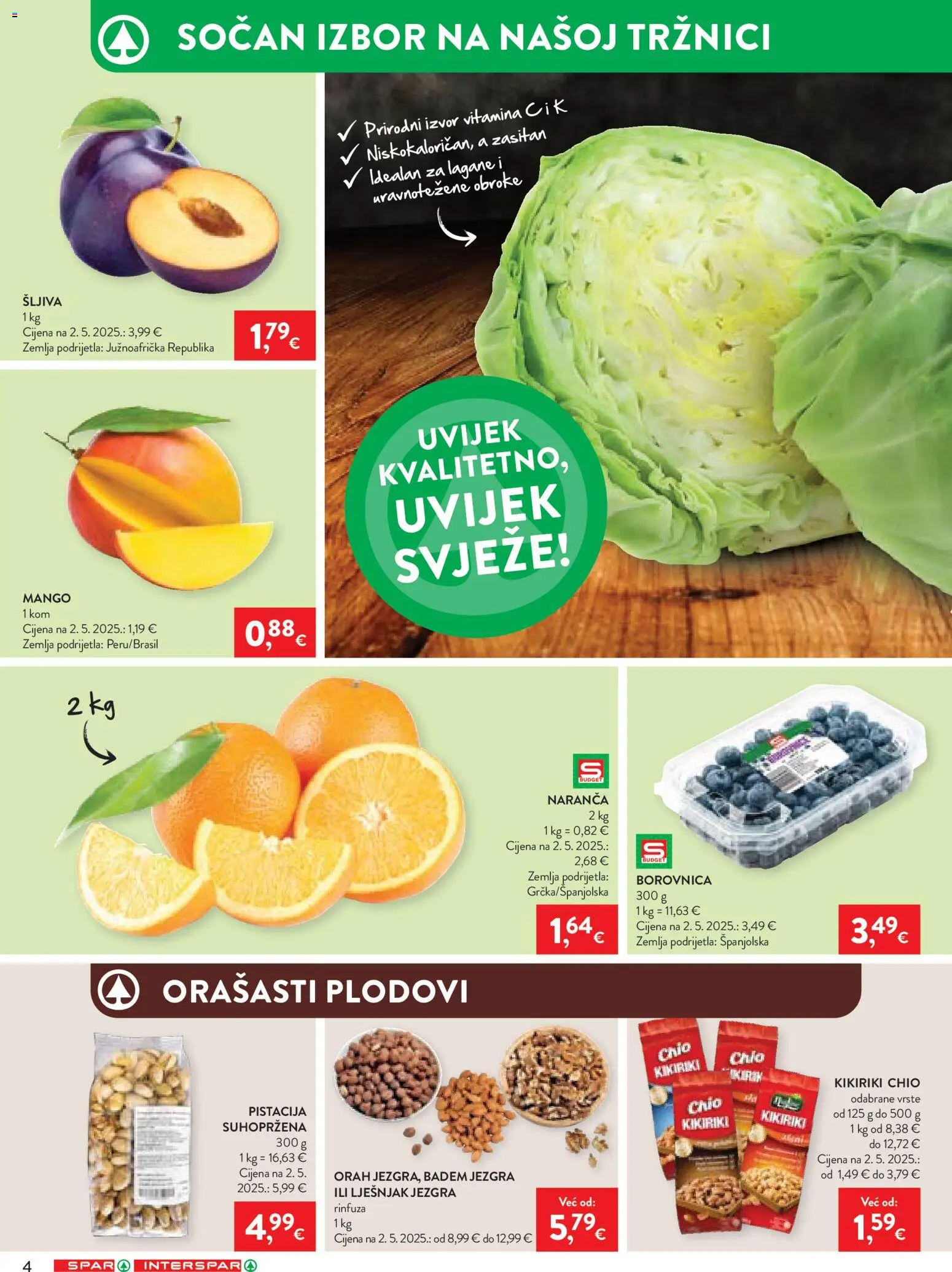 Spar katalog | vrijedi od 08.03.2026 | Stranica: 4 | Proizvodi: Lješnjak, Kikiriki, Mango, Orah