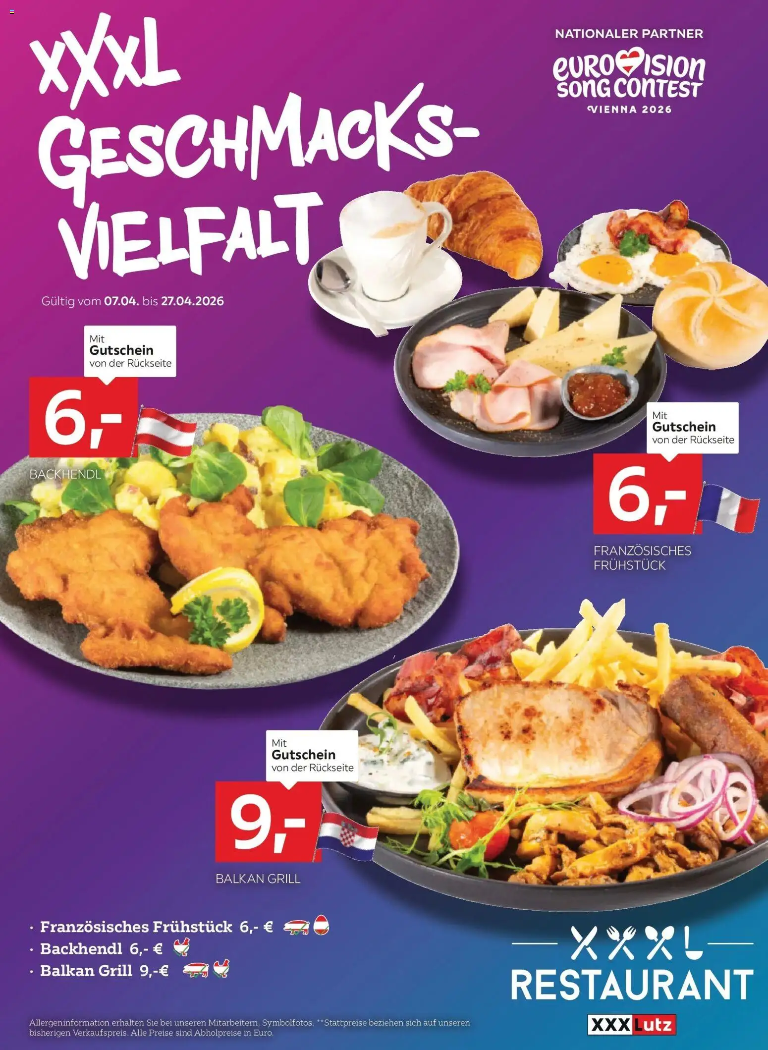 XXXLutz Gutscheinblatt Resto gültig ab 07.04.2026 | Seite: 1 | Produkte: Grill