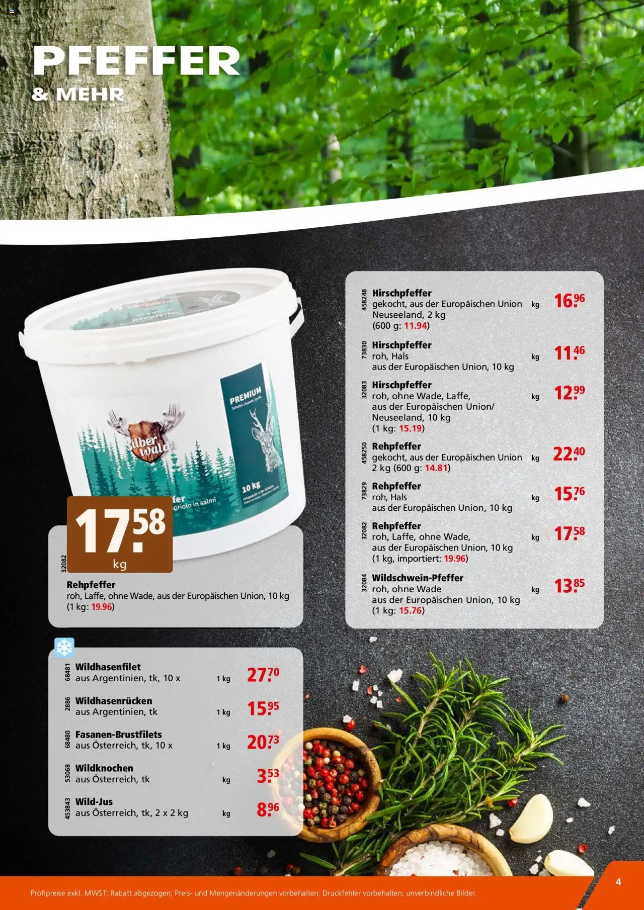 Aligro Aktionen Wildsaison Chavannes, Matran, Genf, Sitten ab 13.08.2025 | Seite: 4 | Produkte: Pfeffer